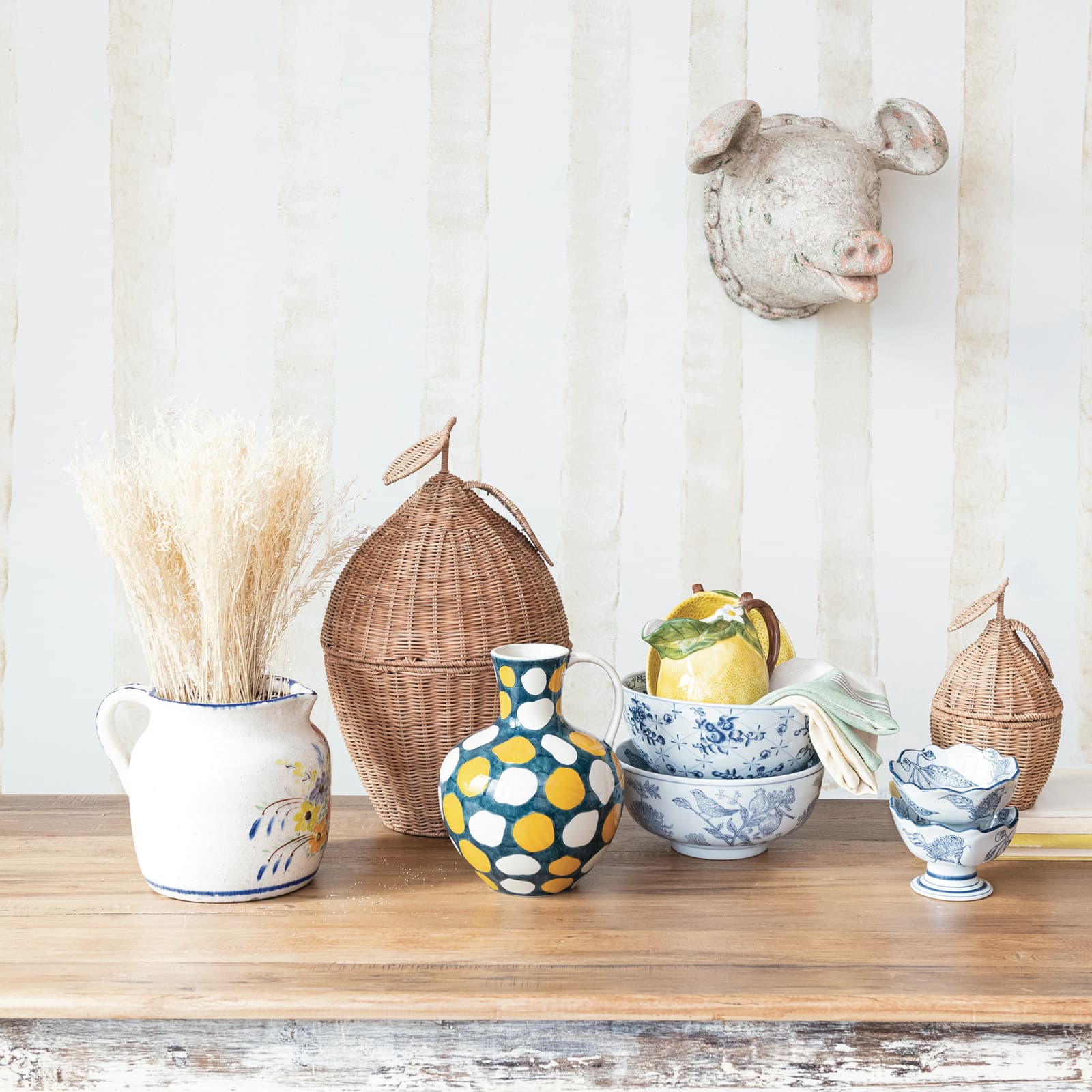 Hello Honey 10" Blue & White Floral Elegance Porcelain Bowl