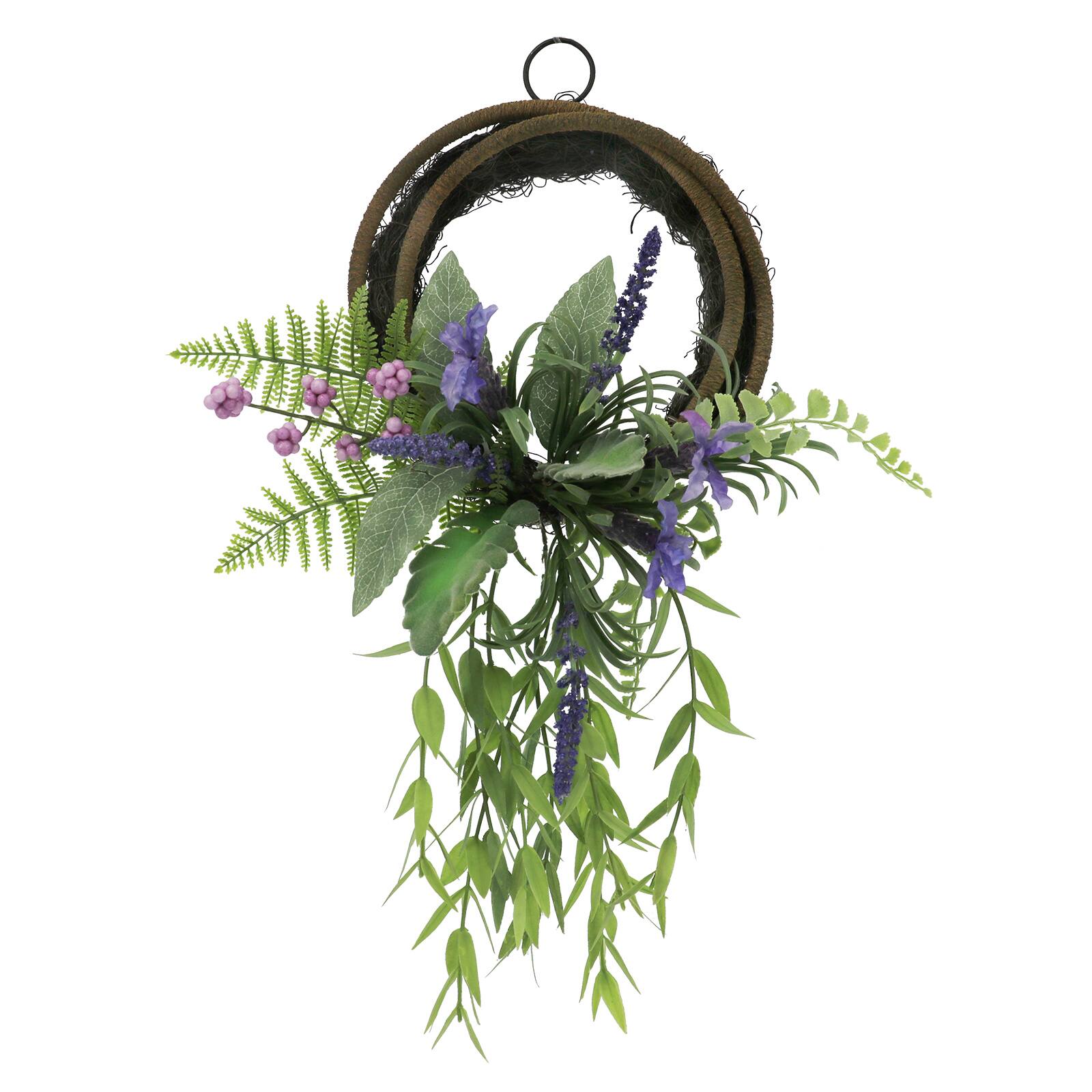 14&#x22; Green Fern, Lavender &#x26; Berry Wreath by Ashland&#xAE;