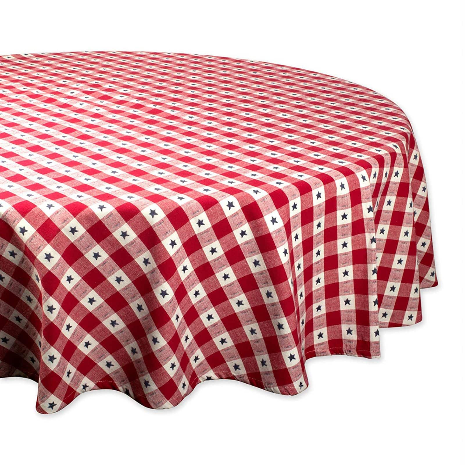 DII® 70" Round Star Check Tablecloth