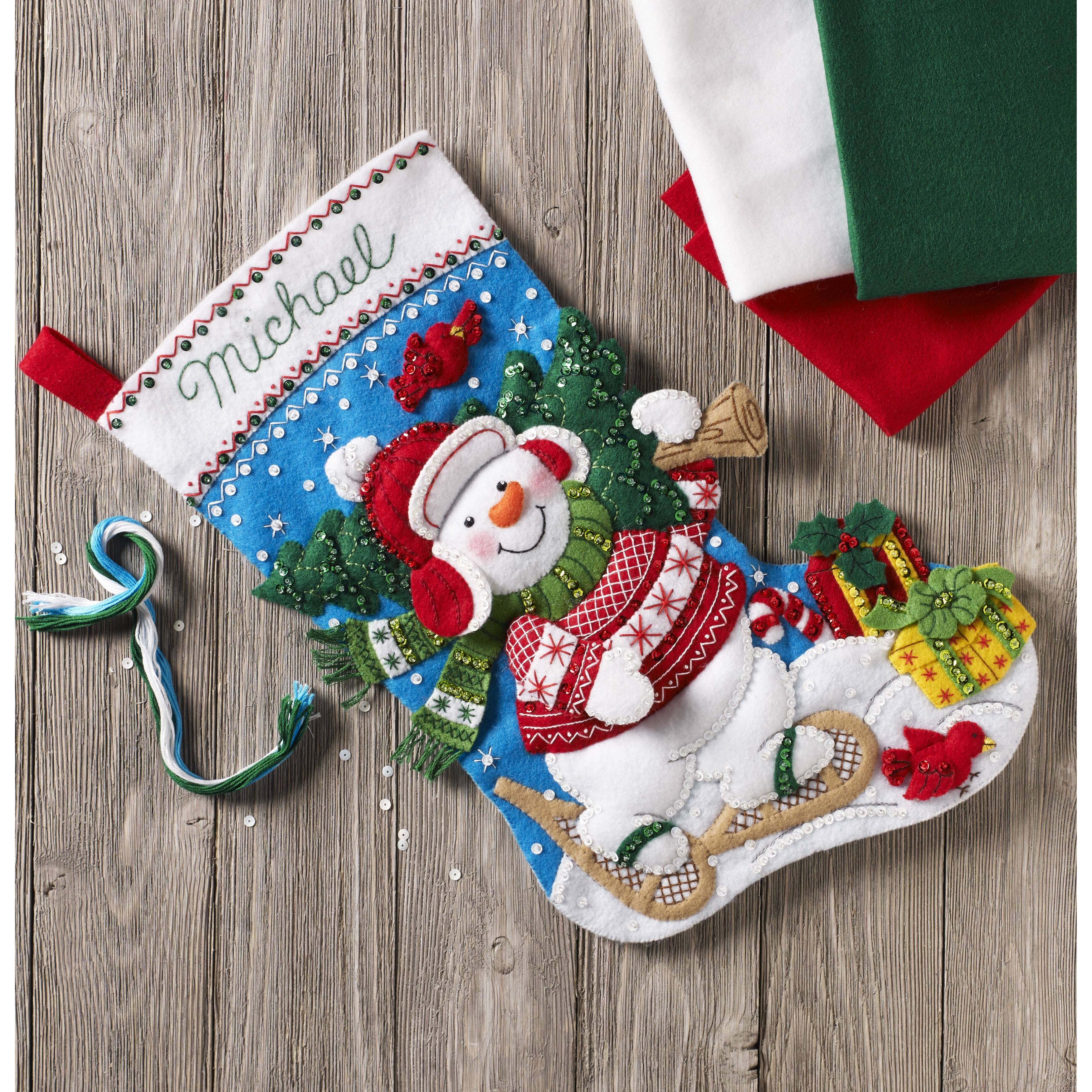 Bucilla Nordic Snowman Felt Stocking Kit Michaels