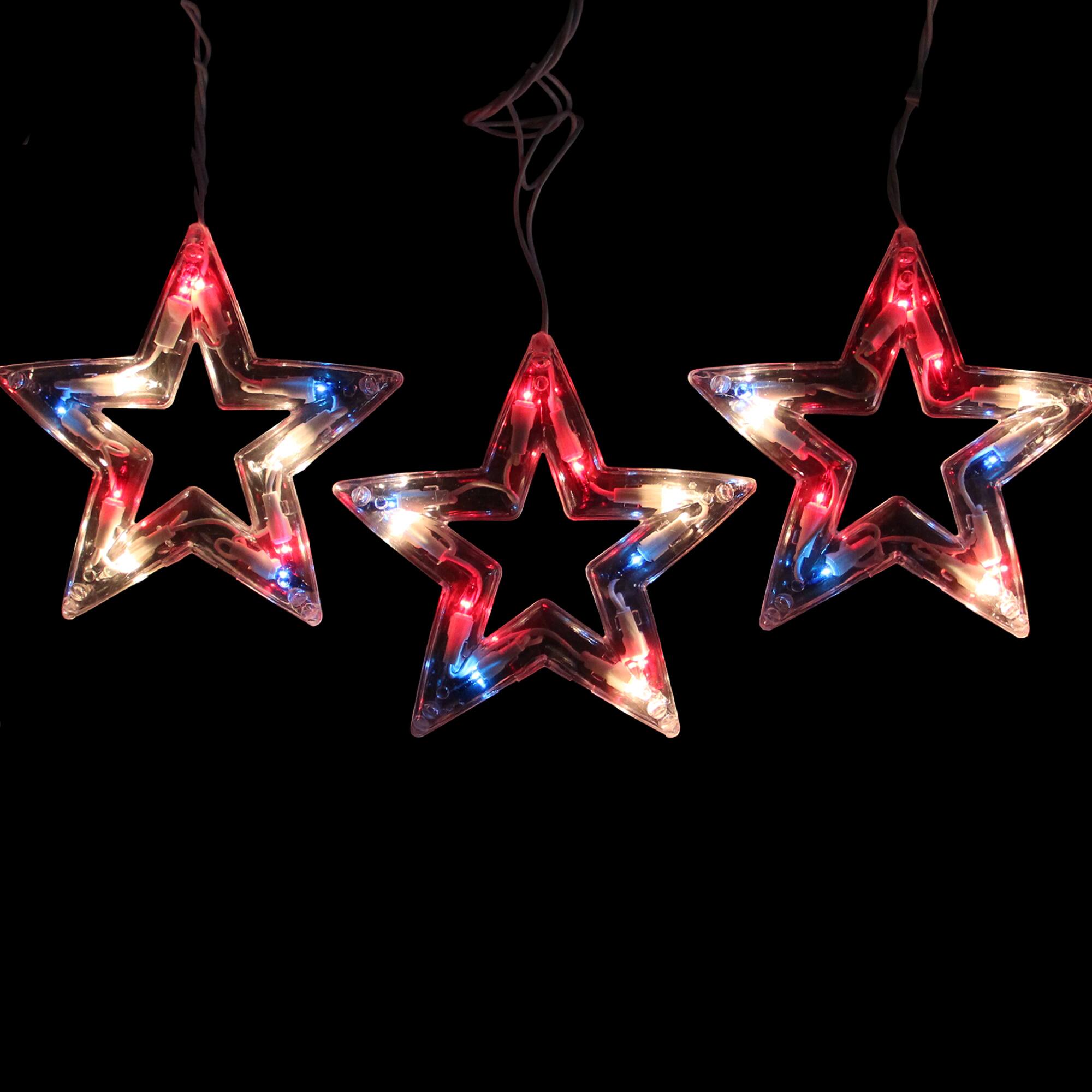 5ct. Red, White & Blue Patriotic 4th of July Star Shaped Lights