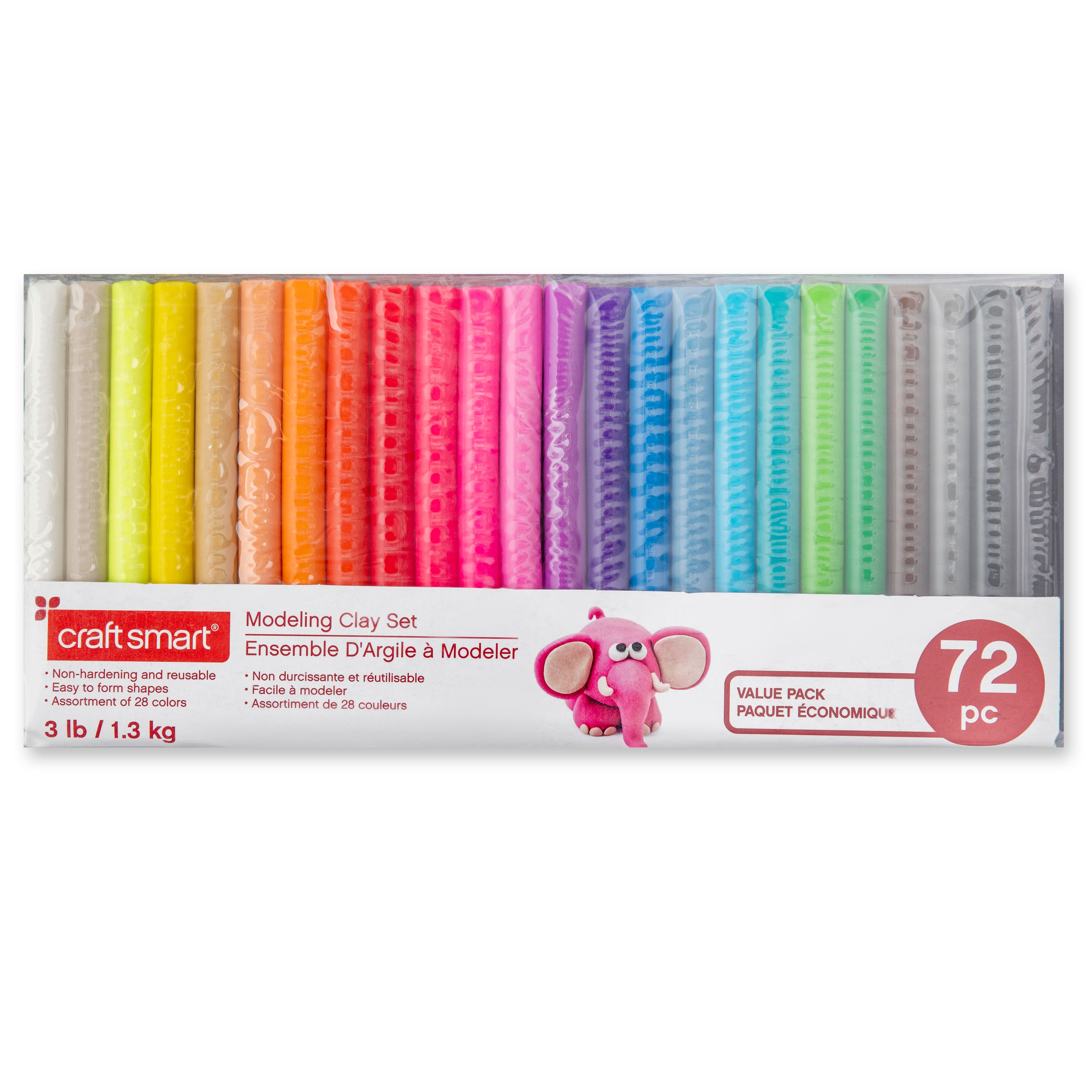 9 Packs: 72 ct. (648 total) Multicolor Modeling Clay by Craft Smart®