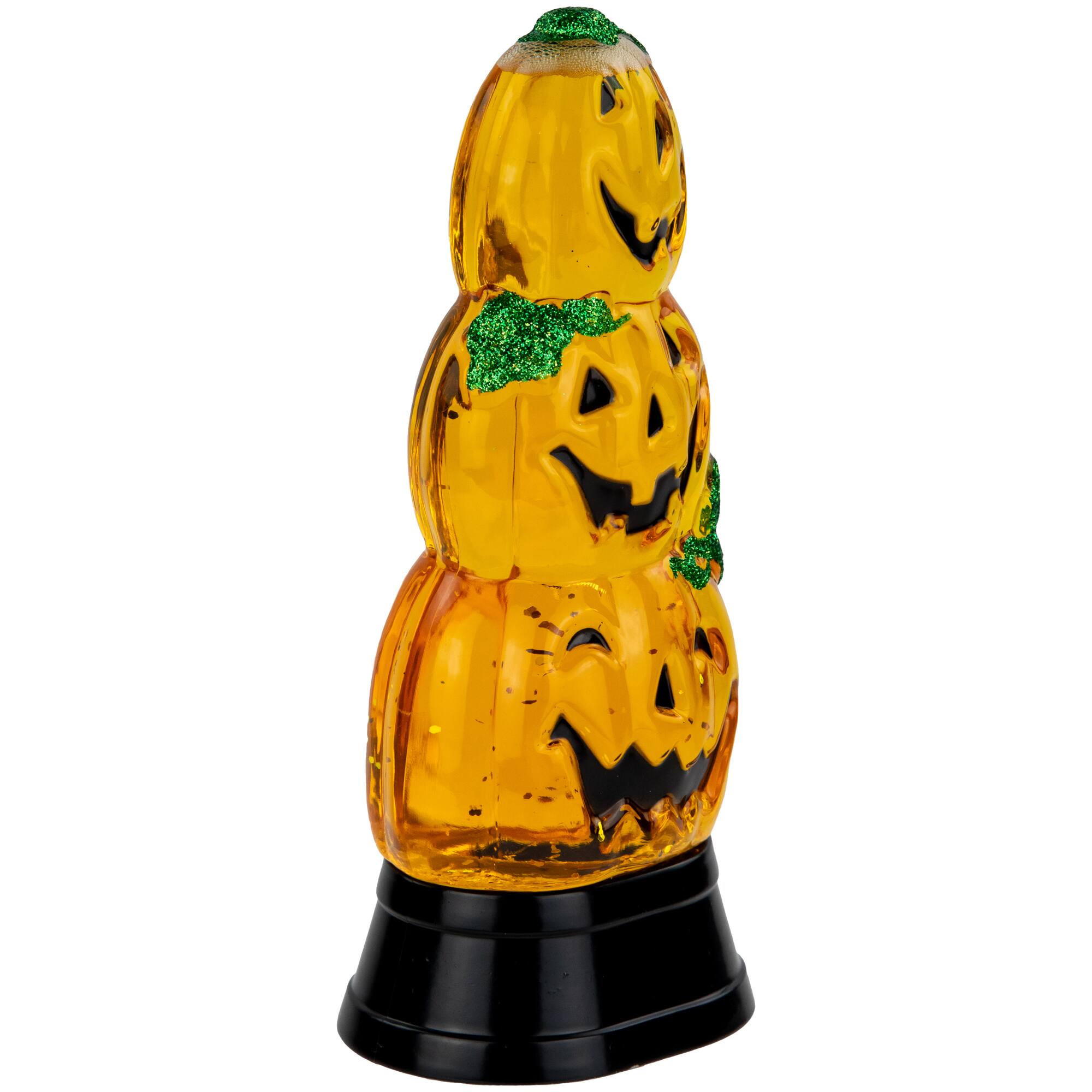 6.5&#x22; Orange LED Stacked Jack O&#x27; Lanterns Halloween Snow Globe
