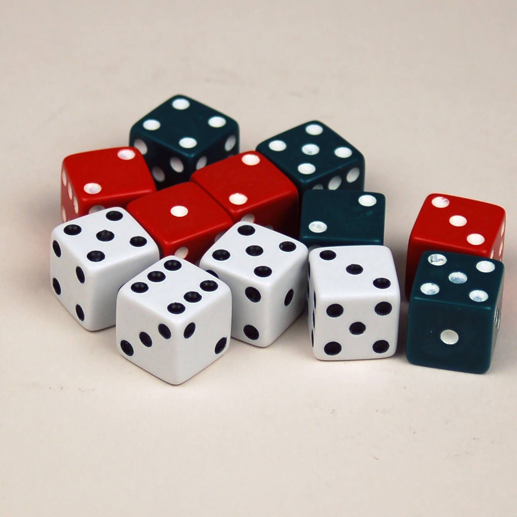Learning Advantage&#x2122; Red, Green &#x26; White Dot Dice, 6 Packs of 12