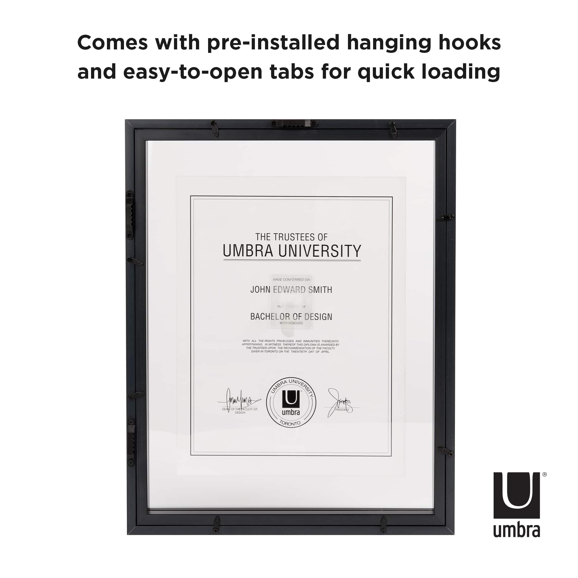 Umbra Black Document 14&#x22; x 11&#x22; Rectangular Frame