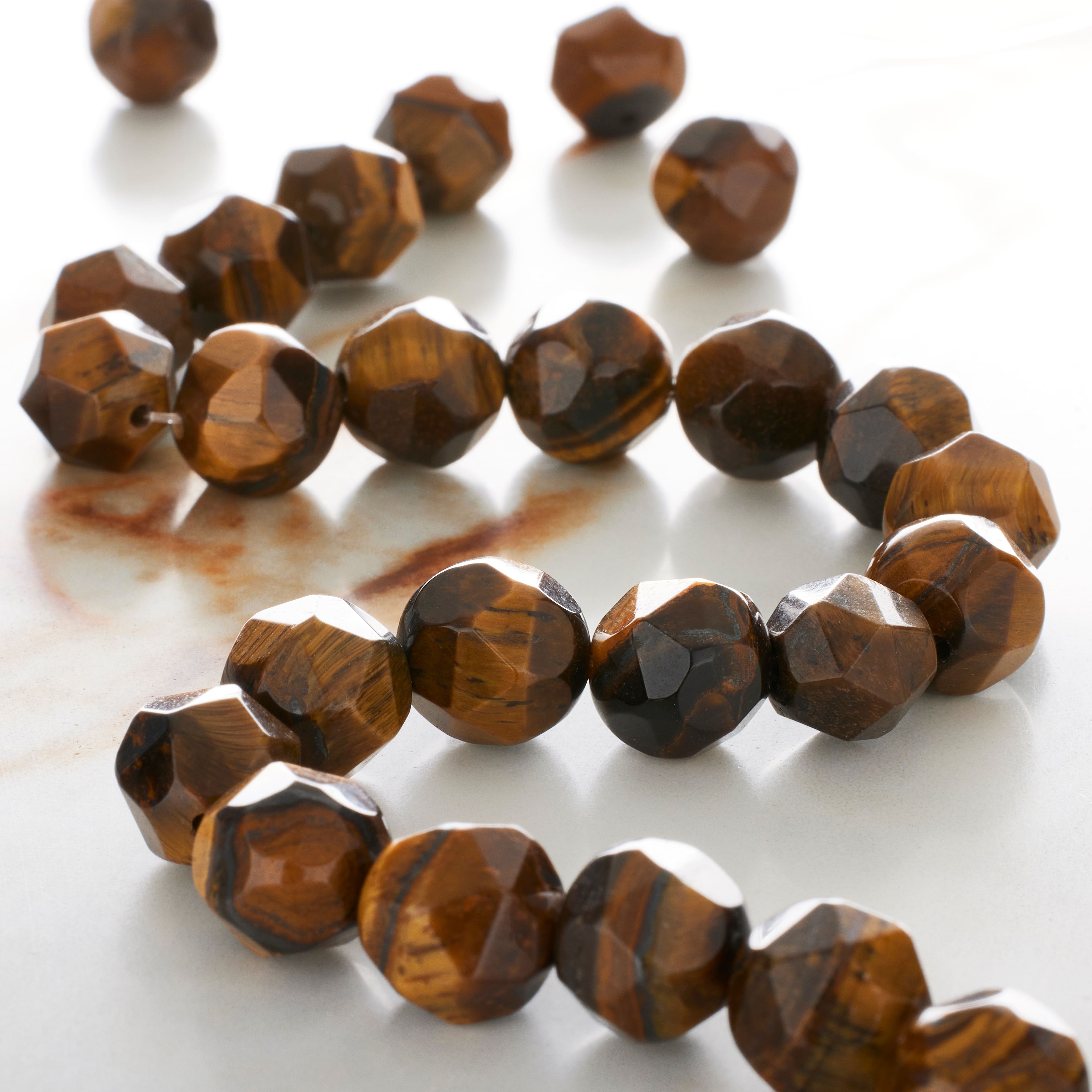 Yellow Tiger&#x27;s Eye Triangle Faceted Beads, 10mm by Bead Landing&#x2122;