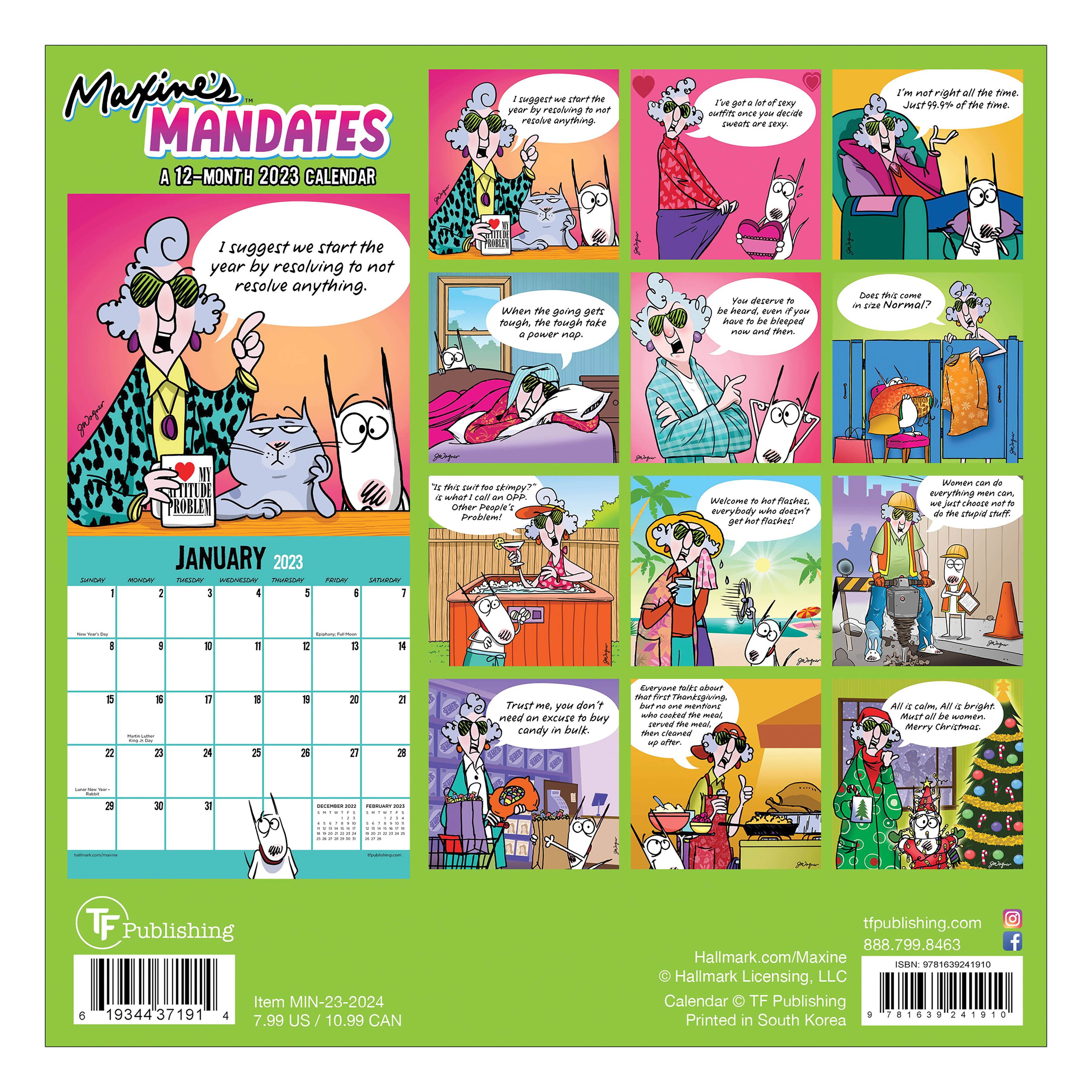 Maxine 2020-12 Months Mini Wall Calendar-New 