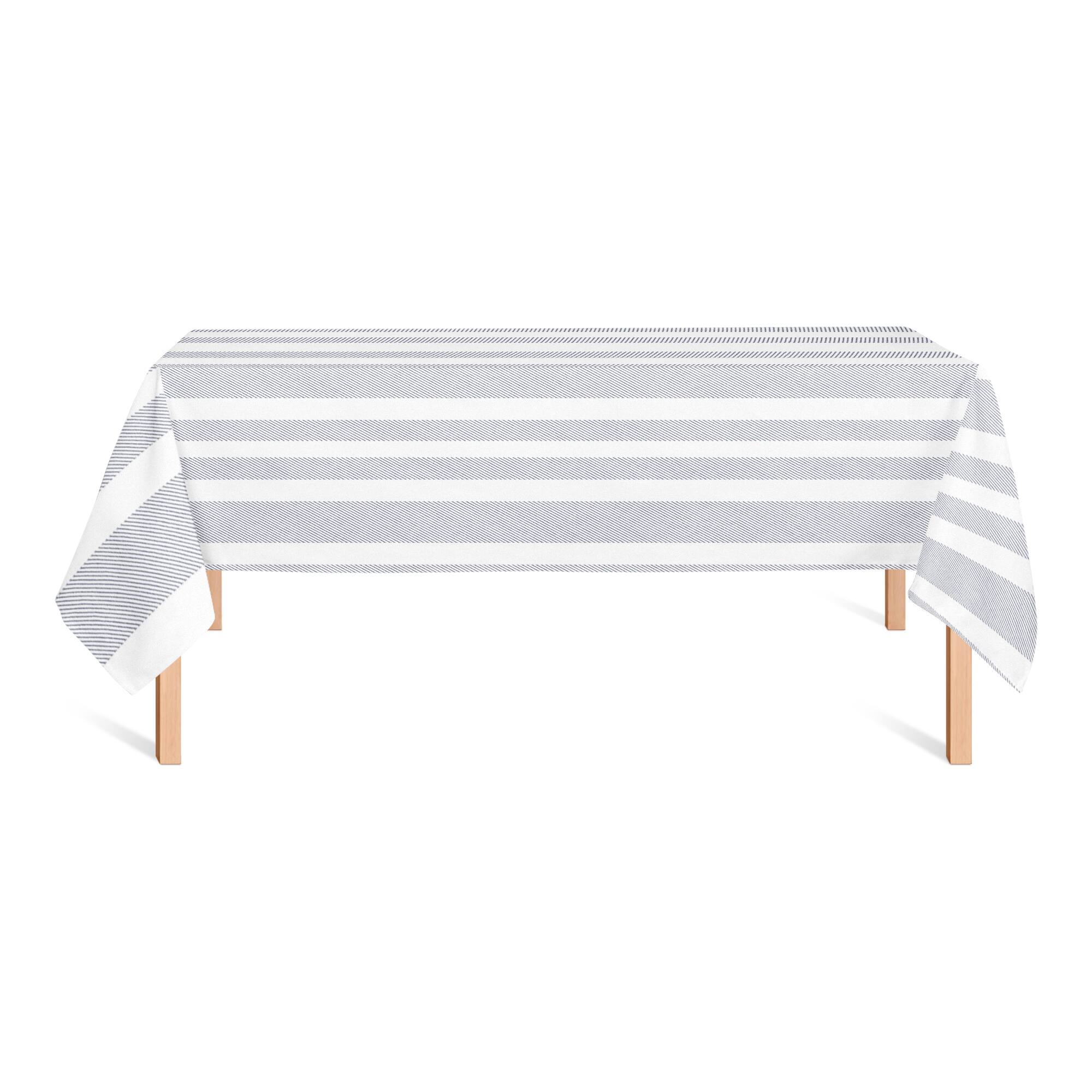 Textured Blue Stripes Tablecloth