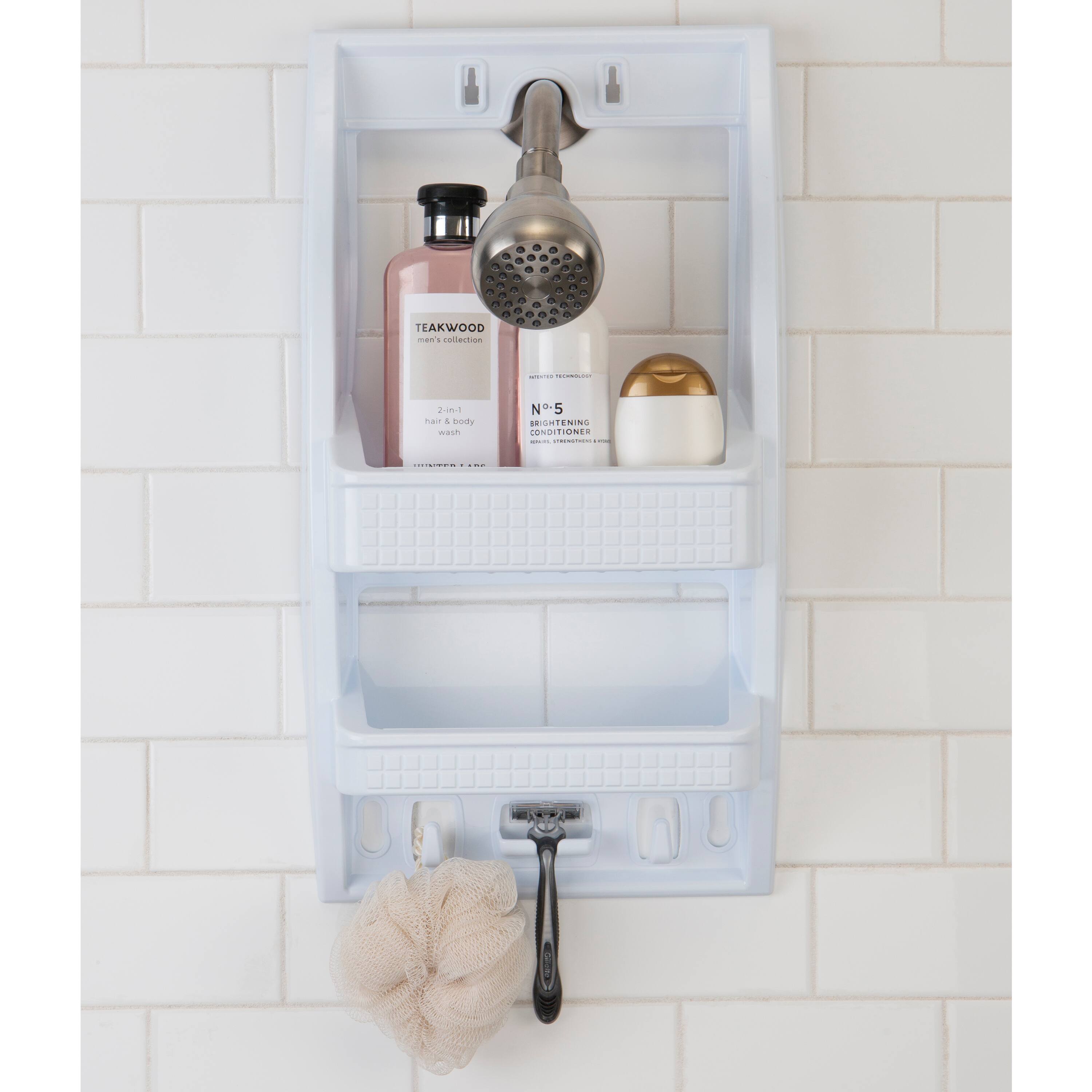 Bath Bliss White Multi Hanging Option Shower Caddy