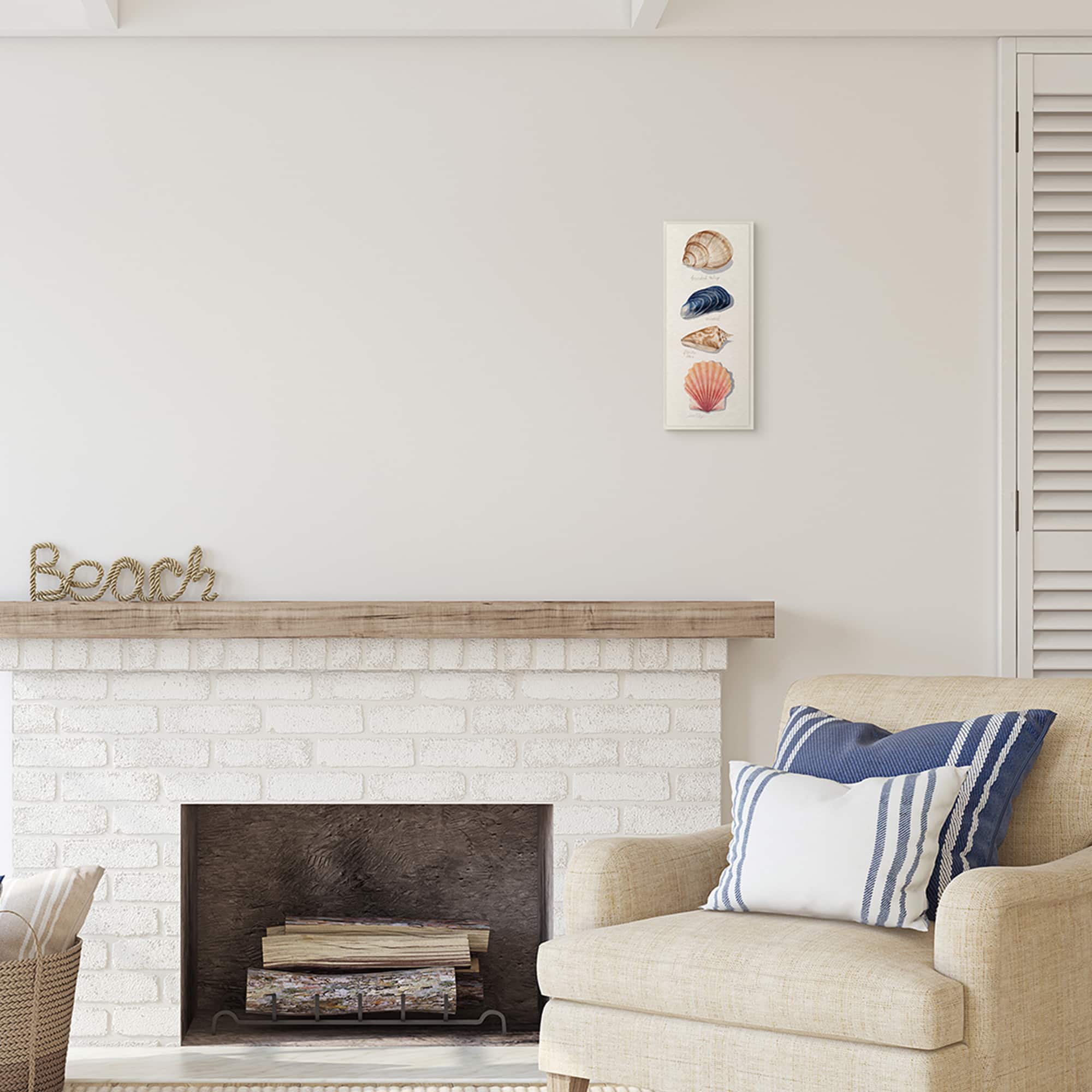 Stupell Industries Ocean Life Sea Shells Soft Beige Sand, 7" x 17"