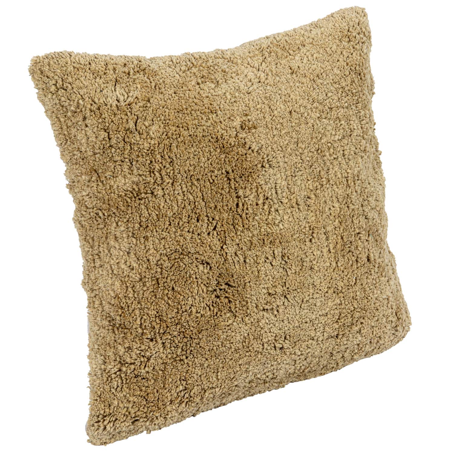 Hello Honey® Mustard Cotton Tufted Pillow with Natural Chambray Back