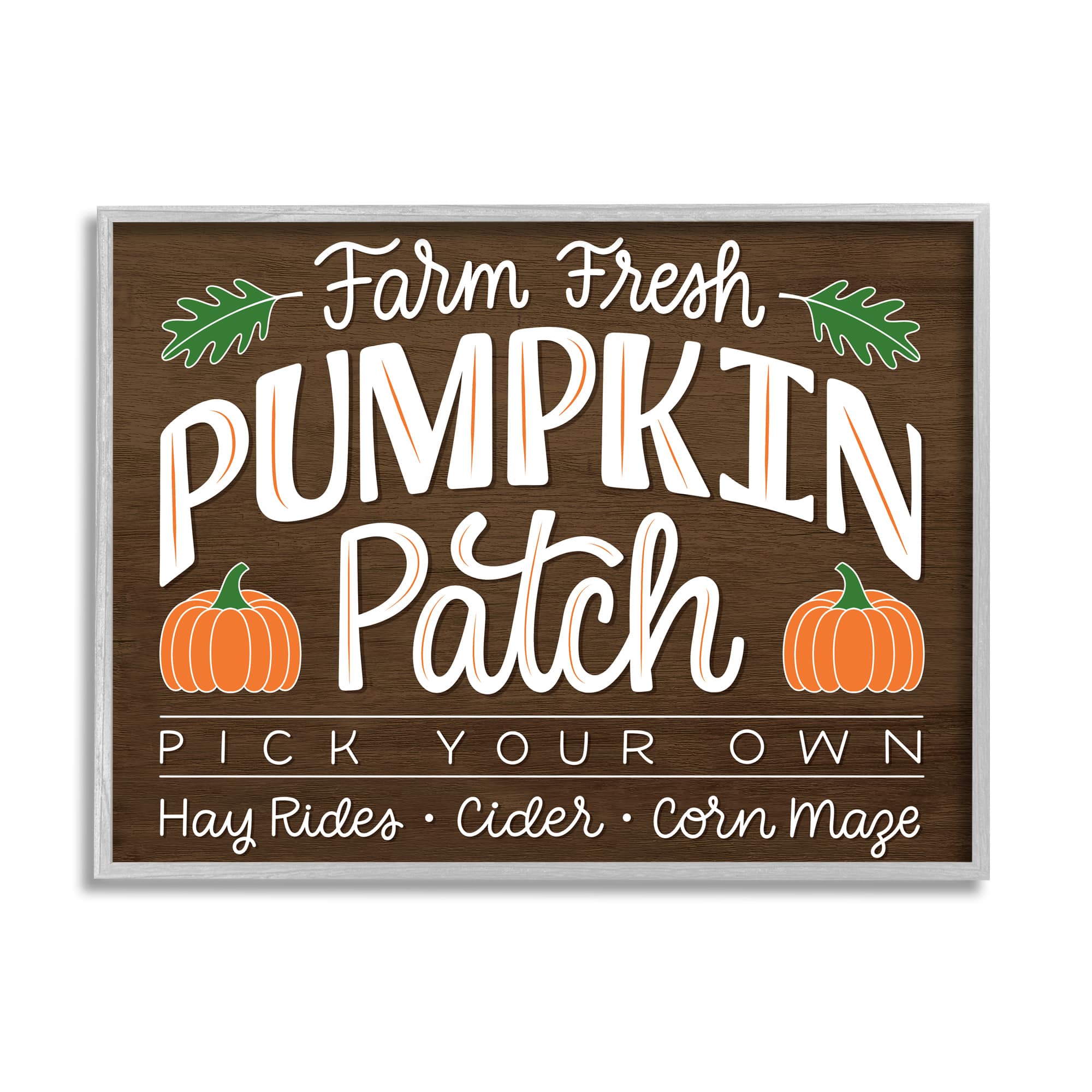 Stupell Industries Farm Fresh Pumpkin Patch Sign Framed Giclee Art