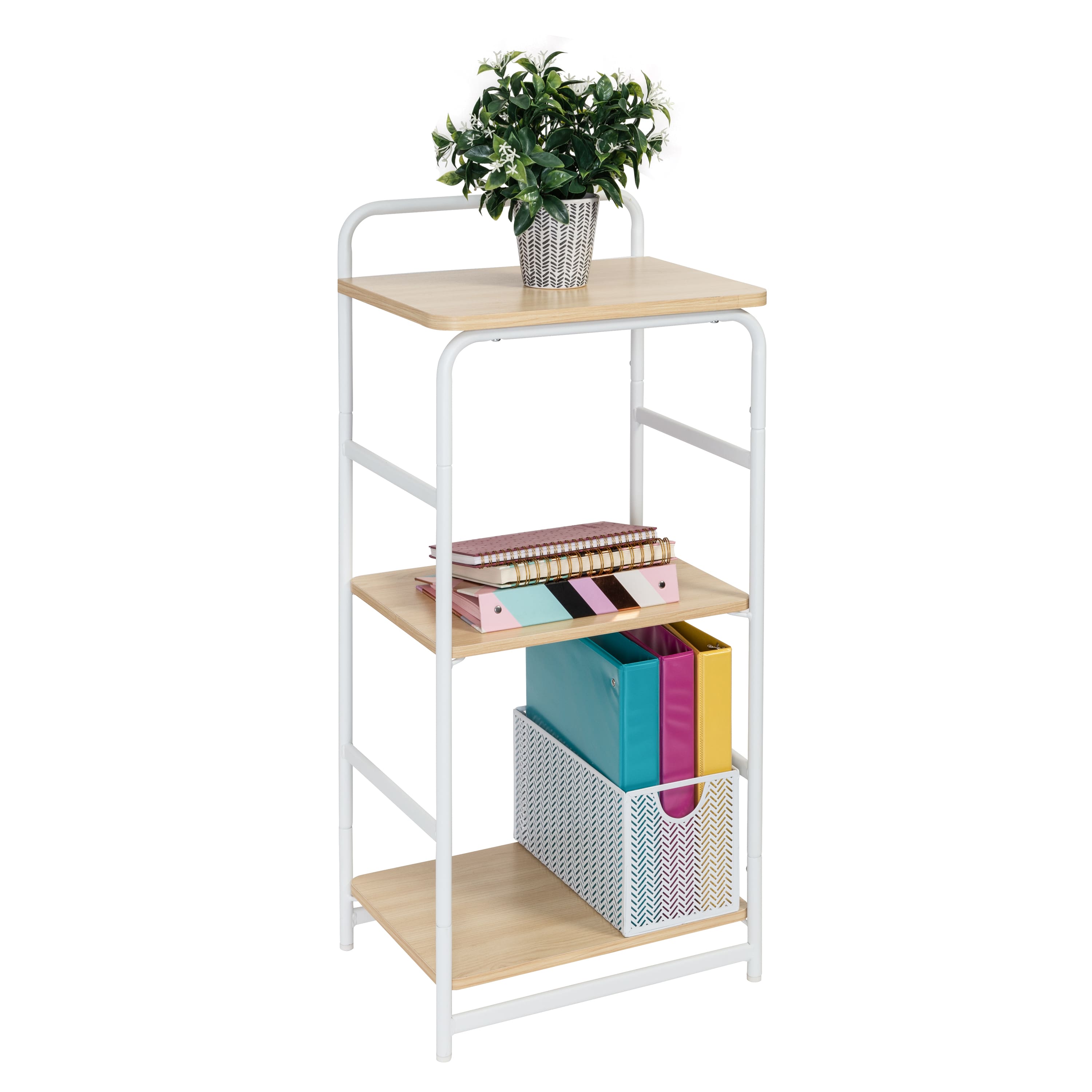 Honey Can Do 33&#x22; Small 3-Tier Wood &#x26; Metal Shelf