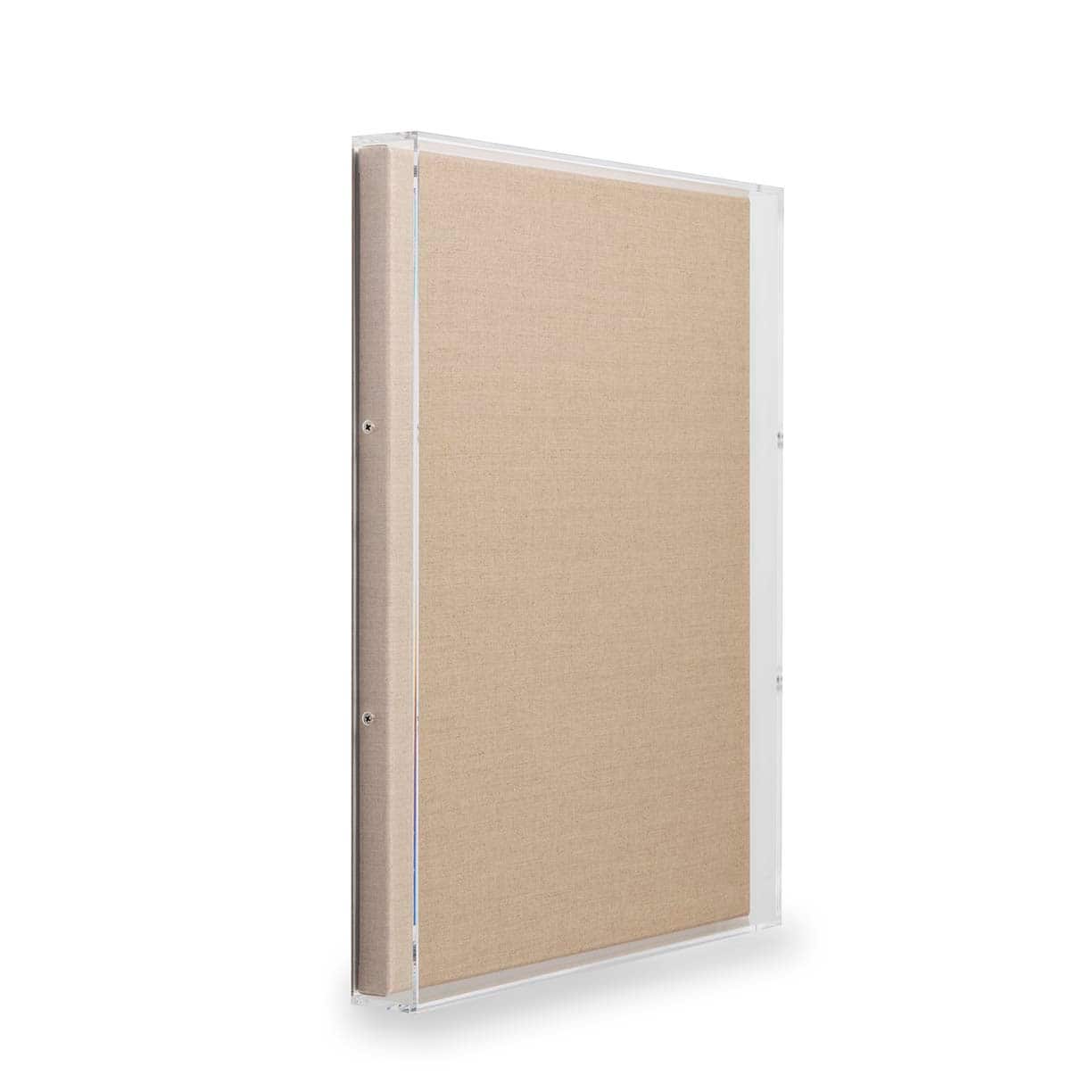 Wexel Art 2&#x22; Depth Clear UV Grade Acrylic Shadowbox with Beige Linen Stretched Canvas