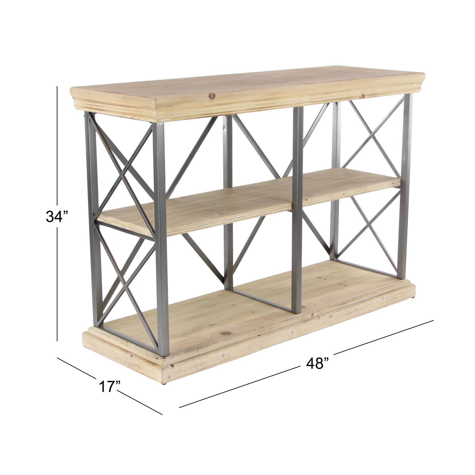 Brown Wood Industrial Shelving Unit, 34 &#x22; x 48 &#x22; x 17 &#x22;