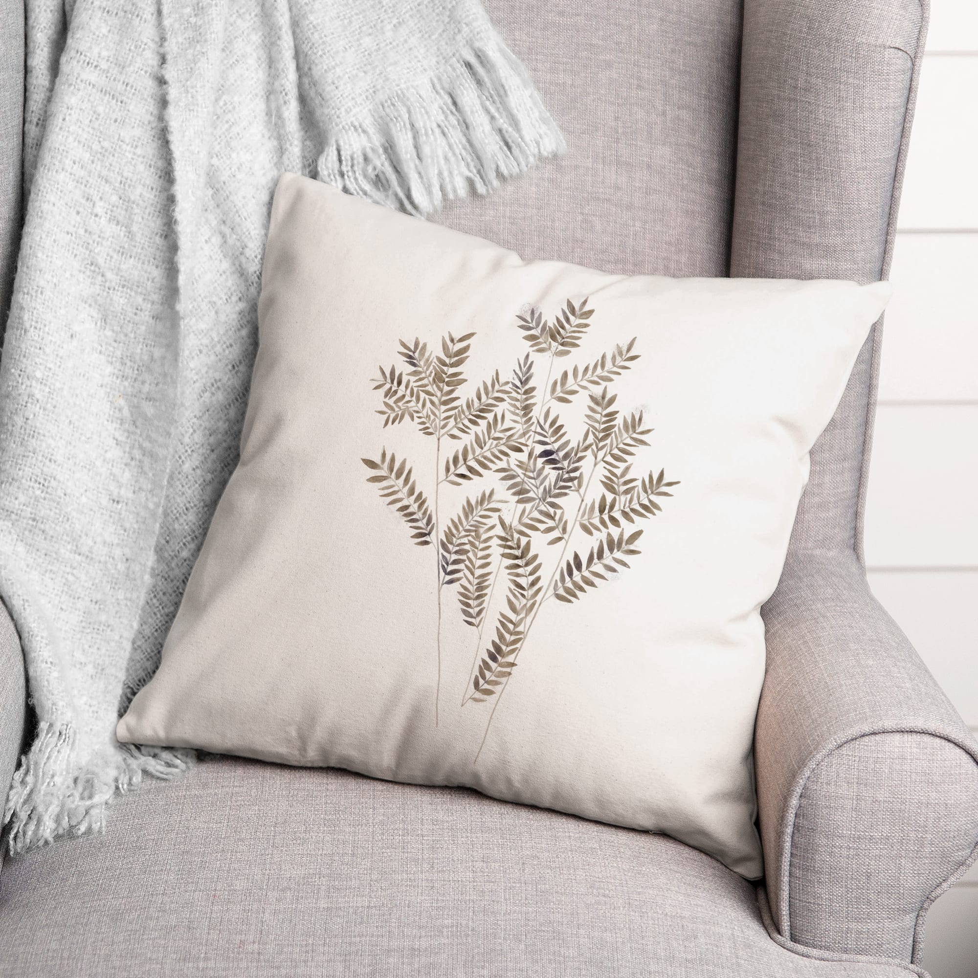 Dried Florals II 18" x 18" Throw Pillow