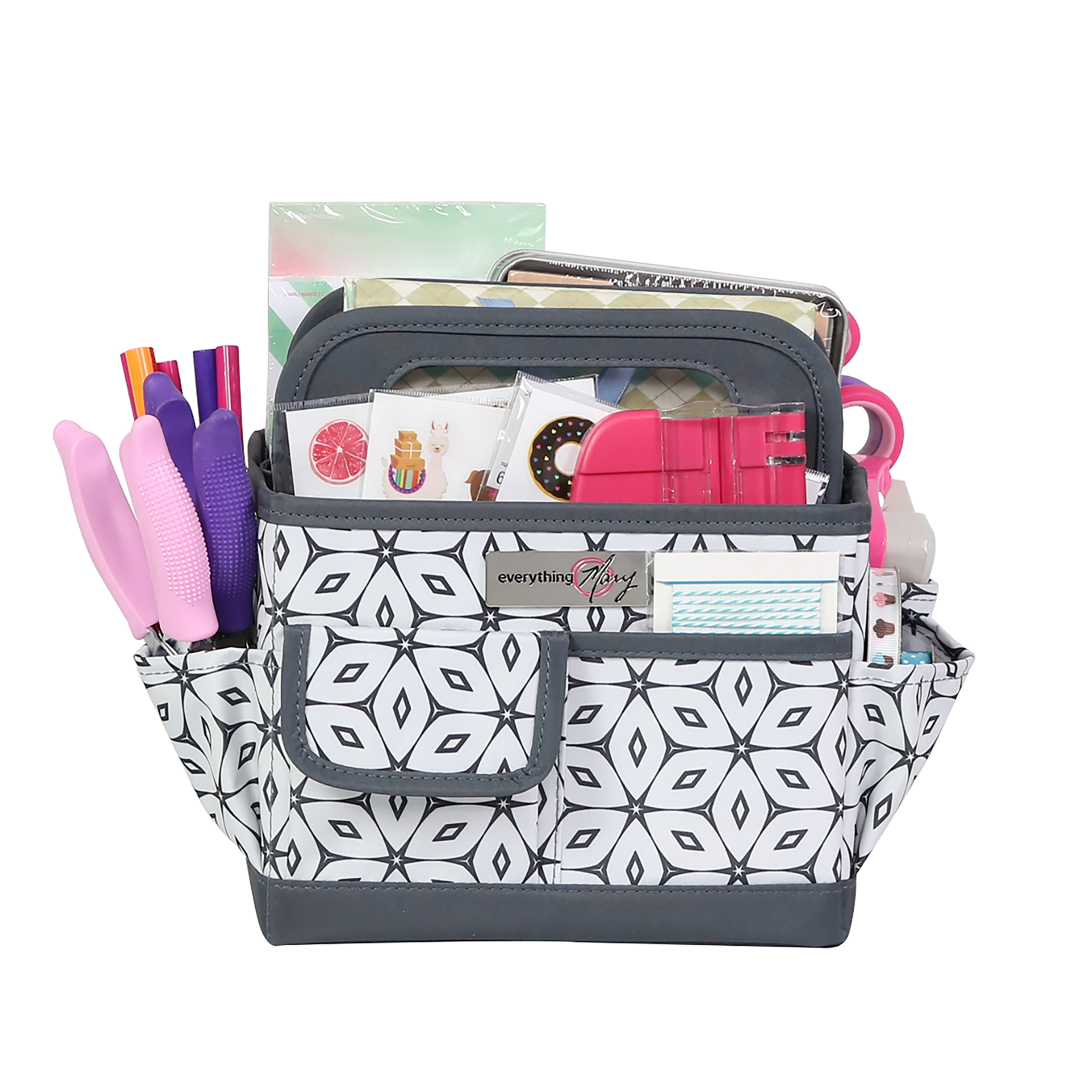Everything Mary Geometric Gray & White Craft Caddy