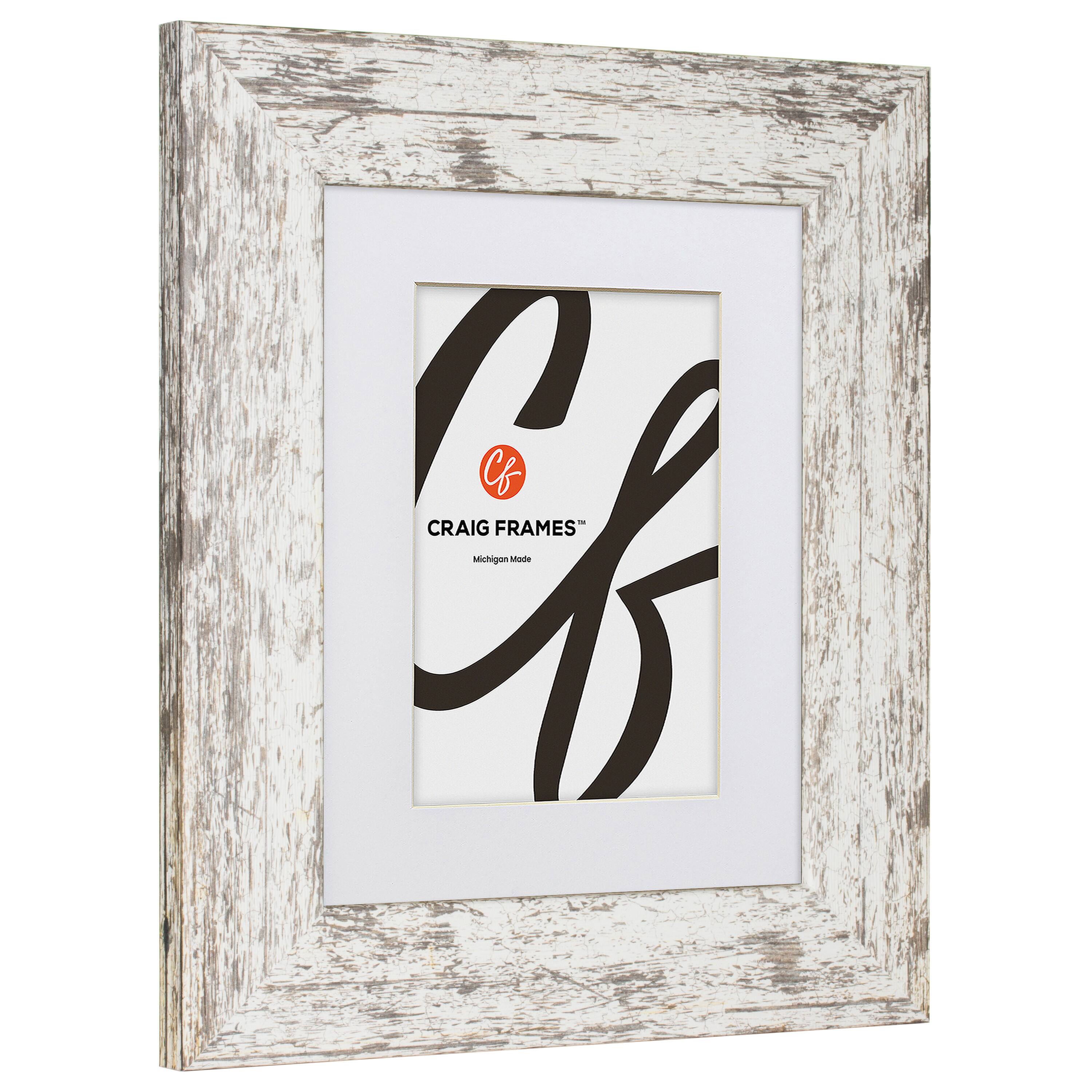 4 Pack American Barn Alabaster White Picture Frame with Mat by Craig Frames