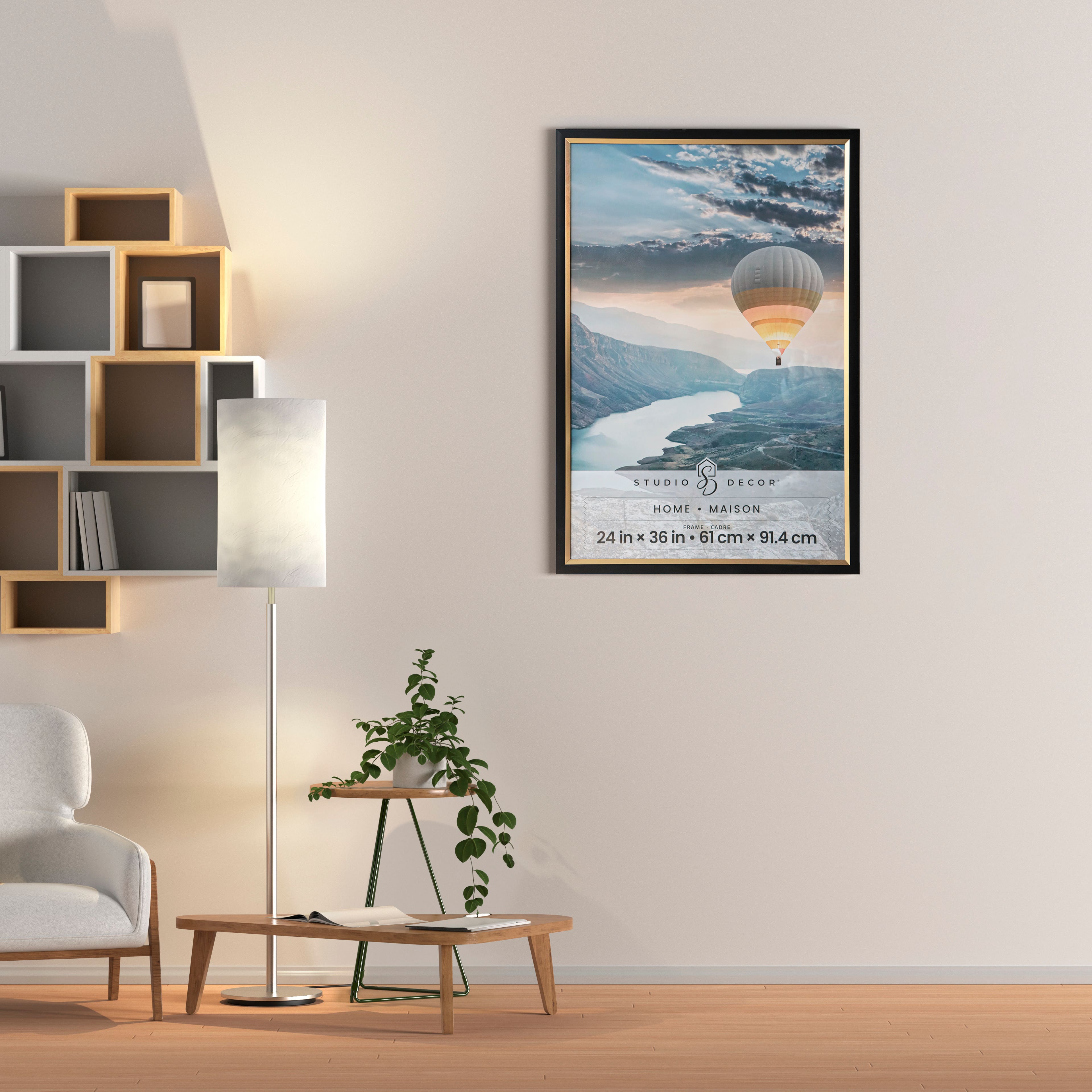 Home Black &#x26; Gold Frame with Mat by Studio D&#xE9;cor&#xAE;