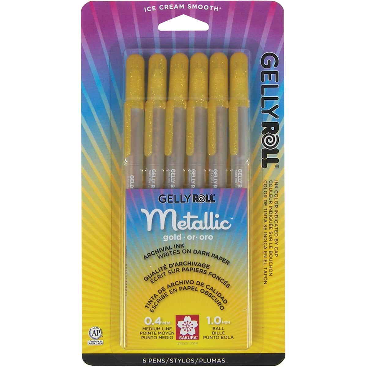 Gelly Roll® Metallic™ Medium Point Gold Pens, 6ct.