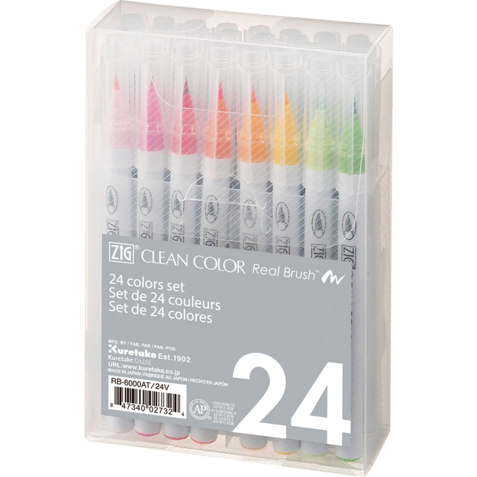 Kuretake Zig&#xAE; Clean Color Real Brush&#x2122; 24 Color Marker Set