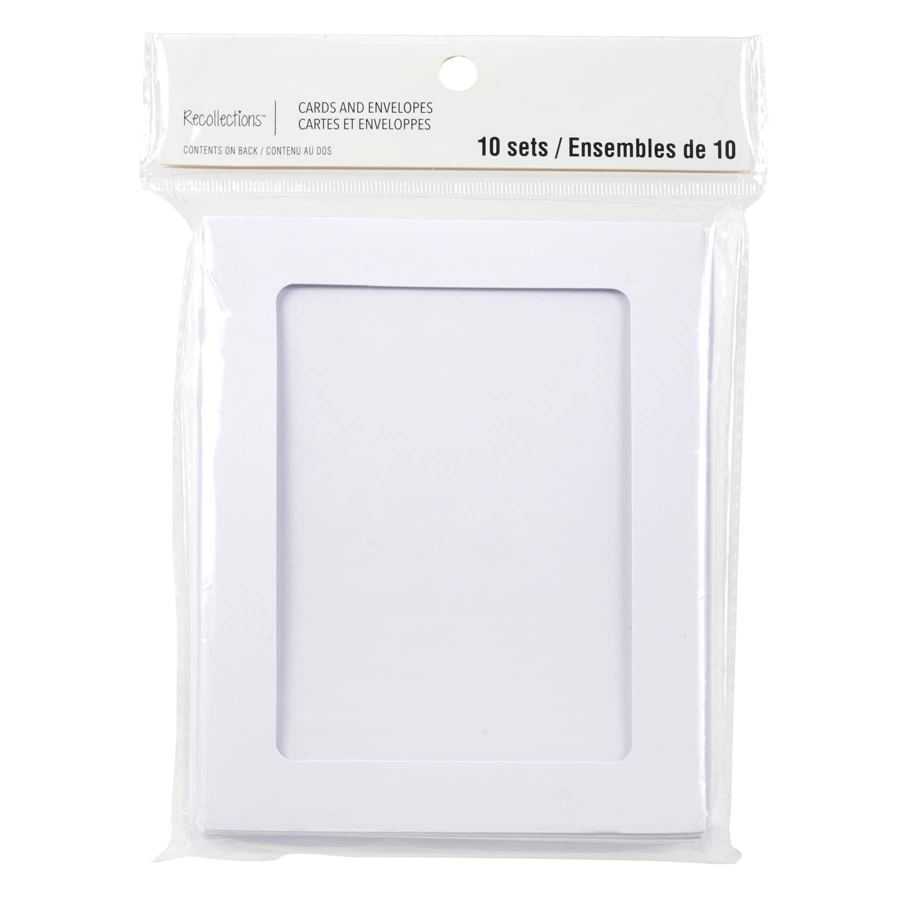 12 Packs: 10 ct. (120 total) 4.25&#x22; x 5.5&#x22; White Frame Cards &#x26; Envelopes by Recollections&#x2122;