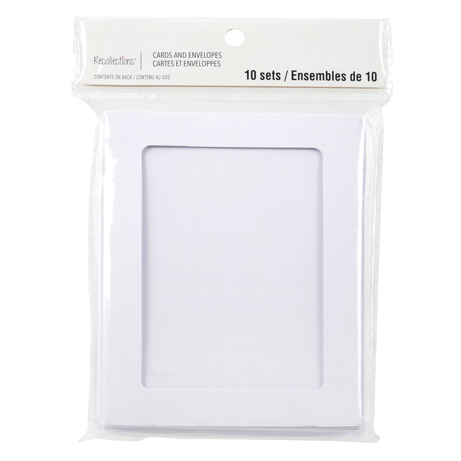 White Frame Cards & Envelopes by Recollections™, 4.25" x 5.5"
