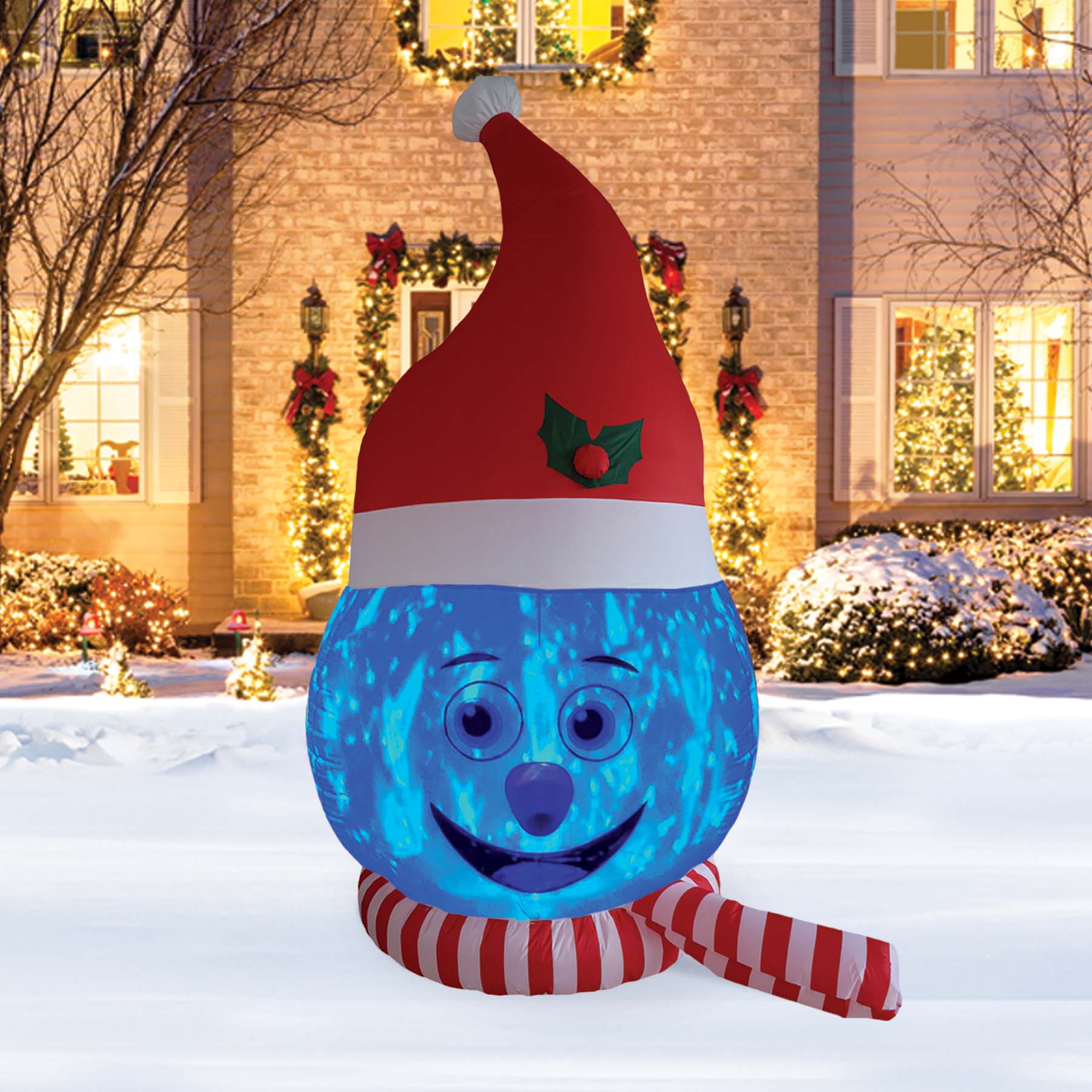 8ft. Inflatable Snowman Head with Shimmer Light