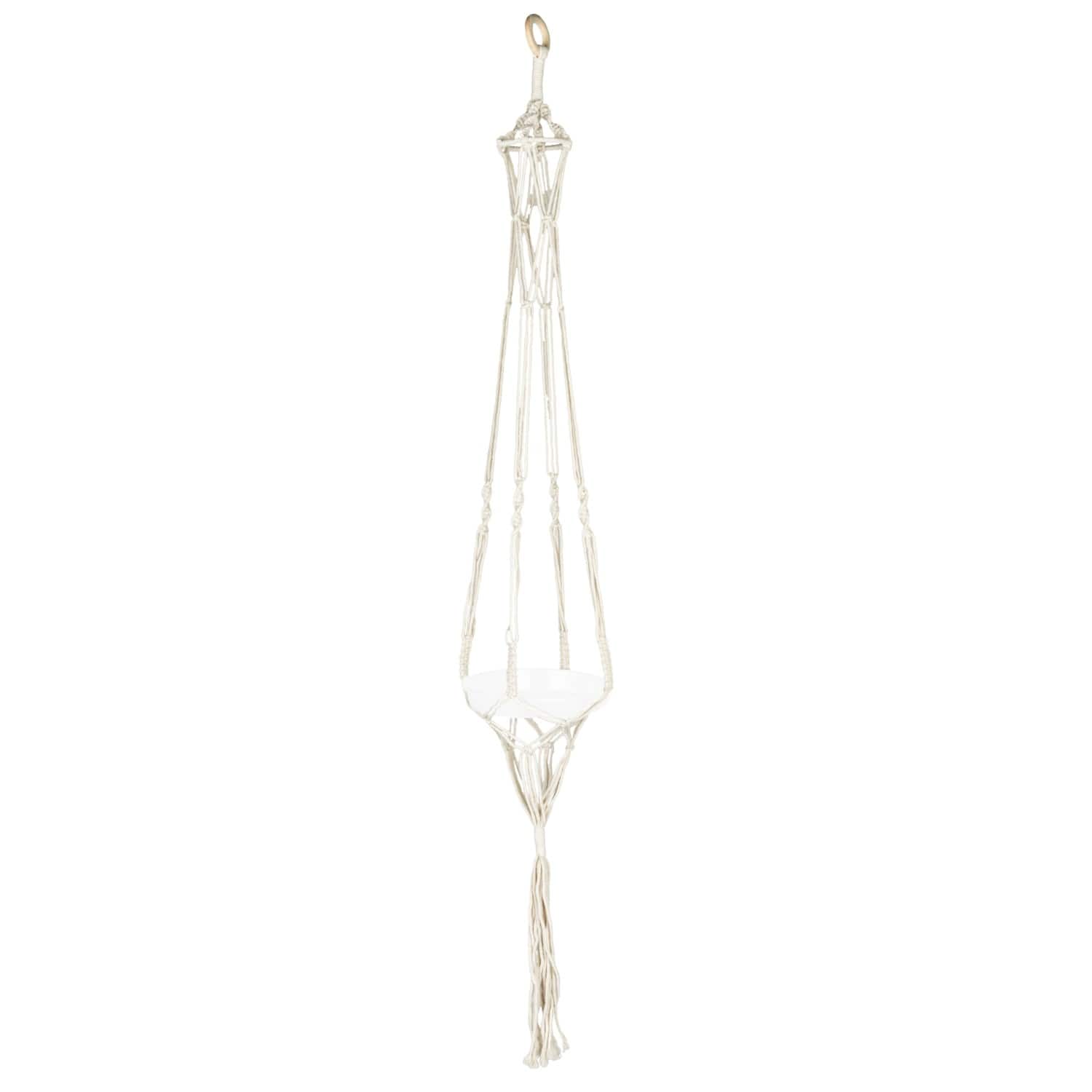 Hello Honey® 57" Natural Cotton Macrame Plant Hanger