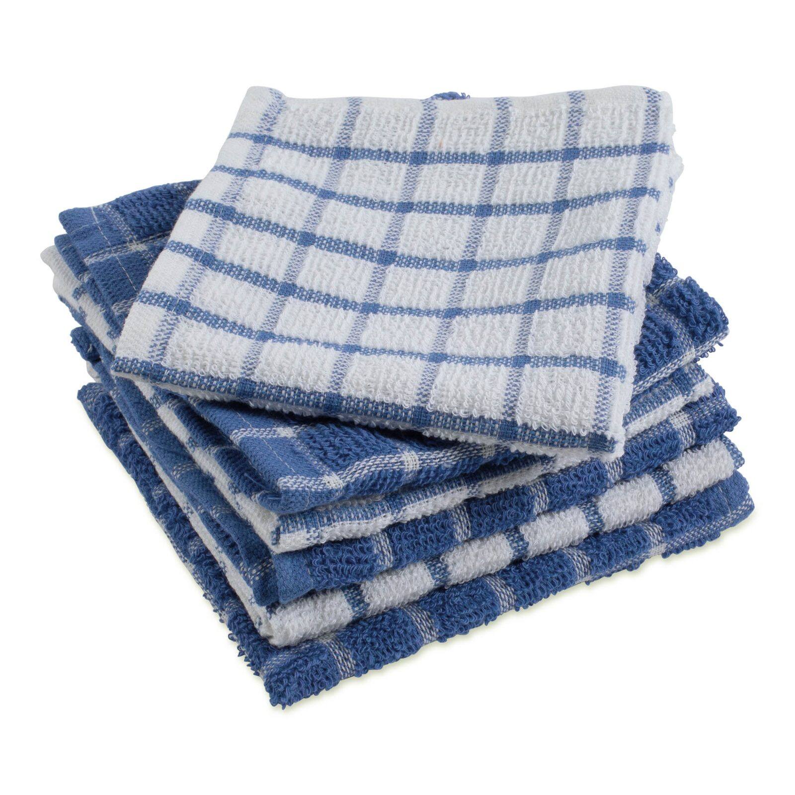 DII® Blue Combo Windowpane Dishcloths, 6ct.