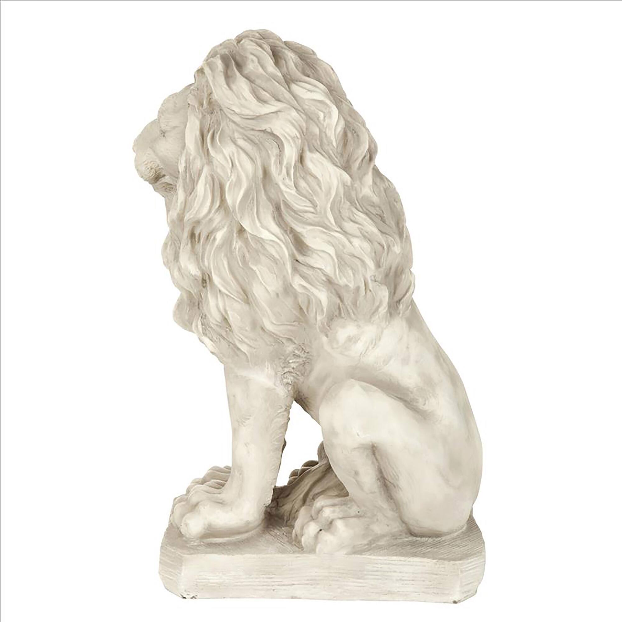Design Toscano 21&#x22; Mansfield Manor Lion Sentinel Statue Looking Right