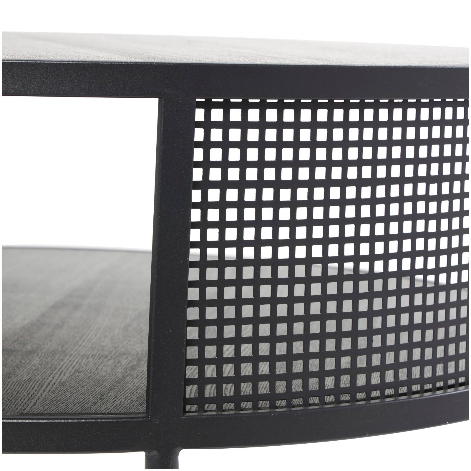 32" Black Metal Open Grid Frame Coffee Table