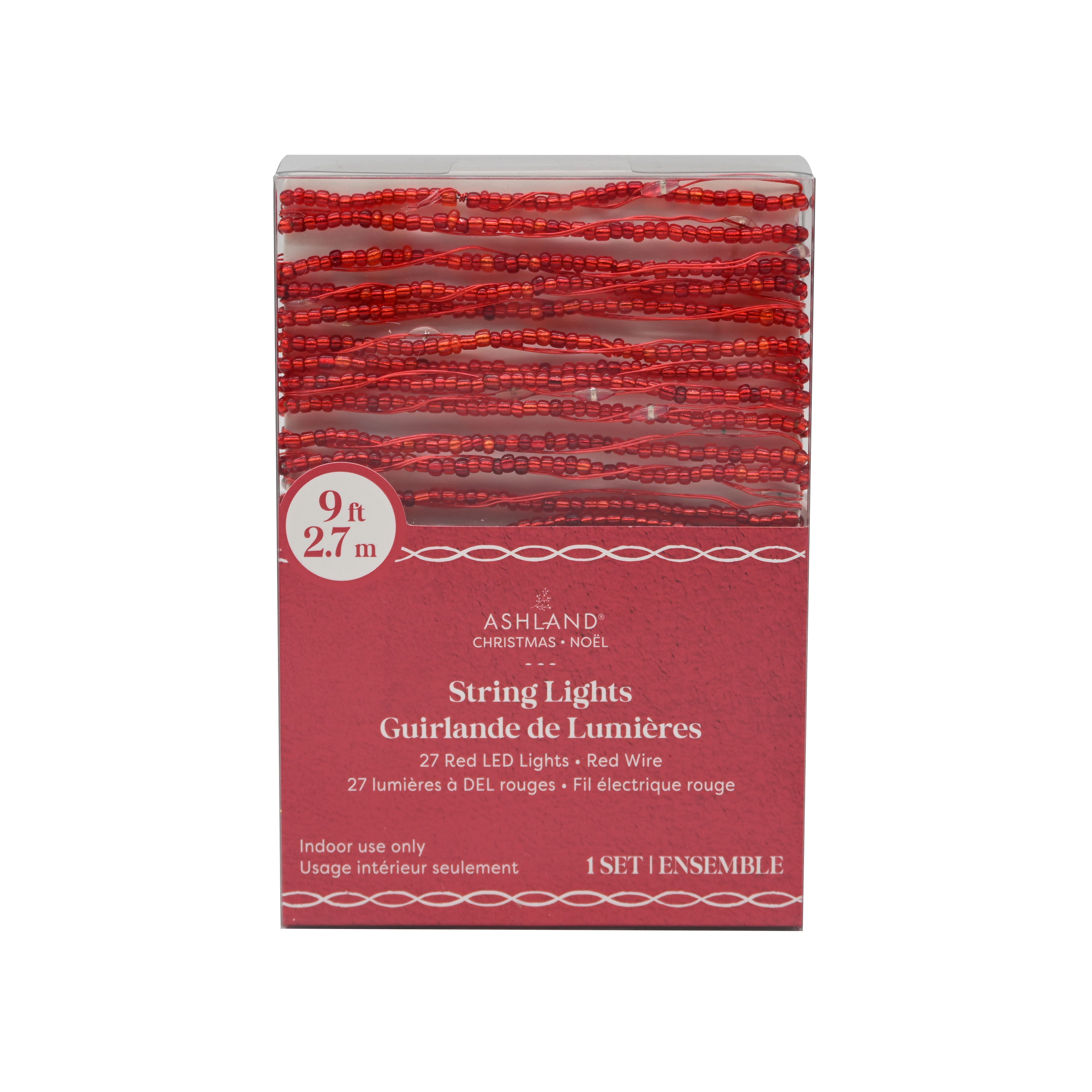 27ct. Red LED Beaded String Lights on Red Wire by Ashland®