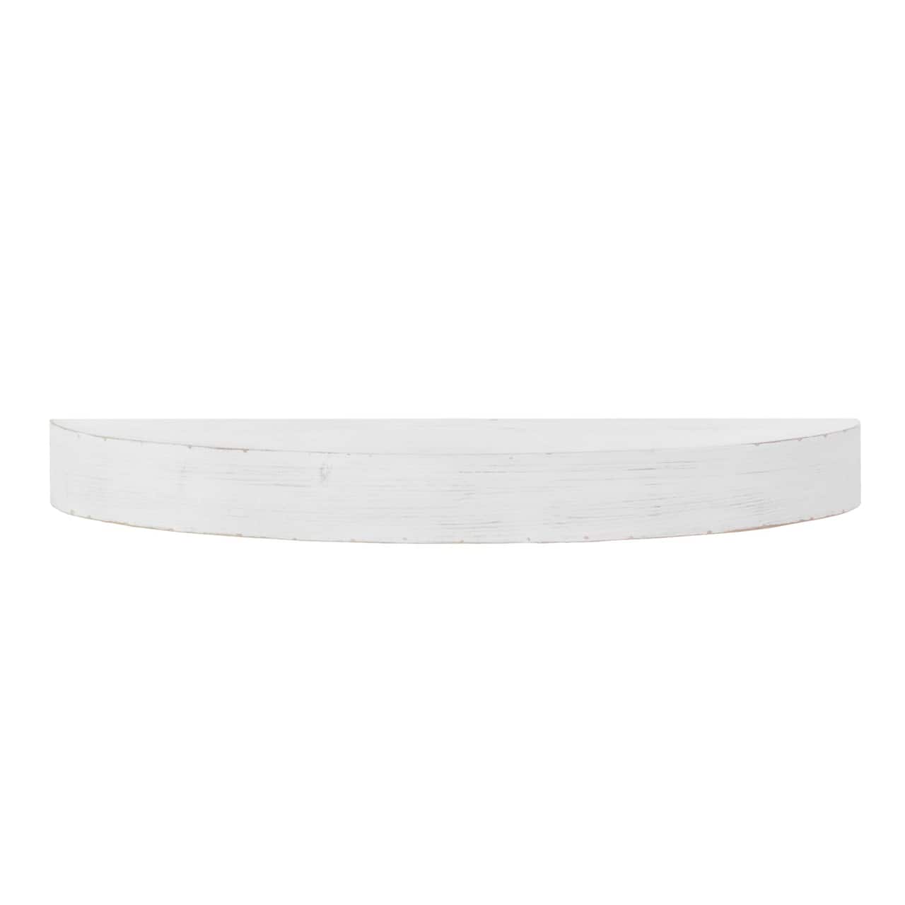 Small White Round Wood Floating Wall Shelf | Michaels