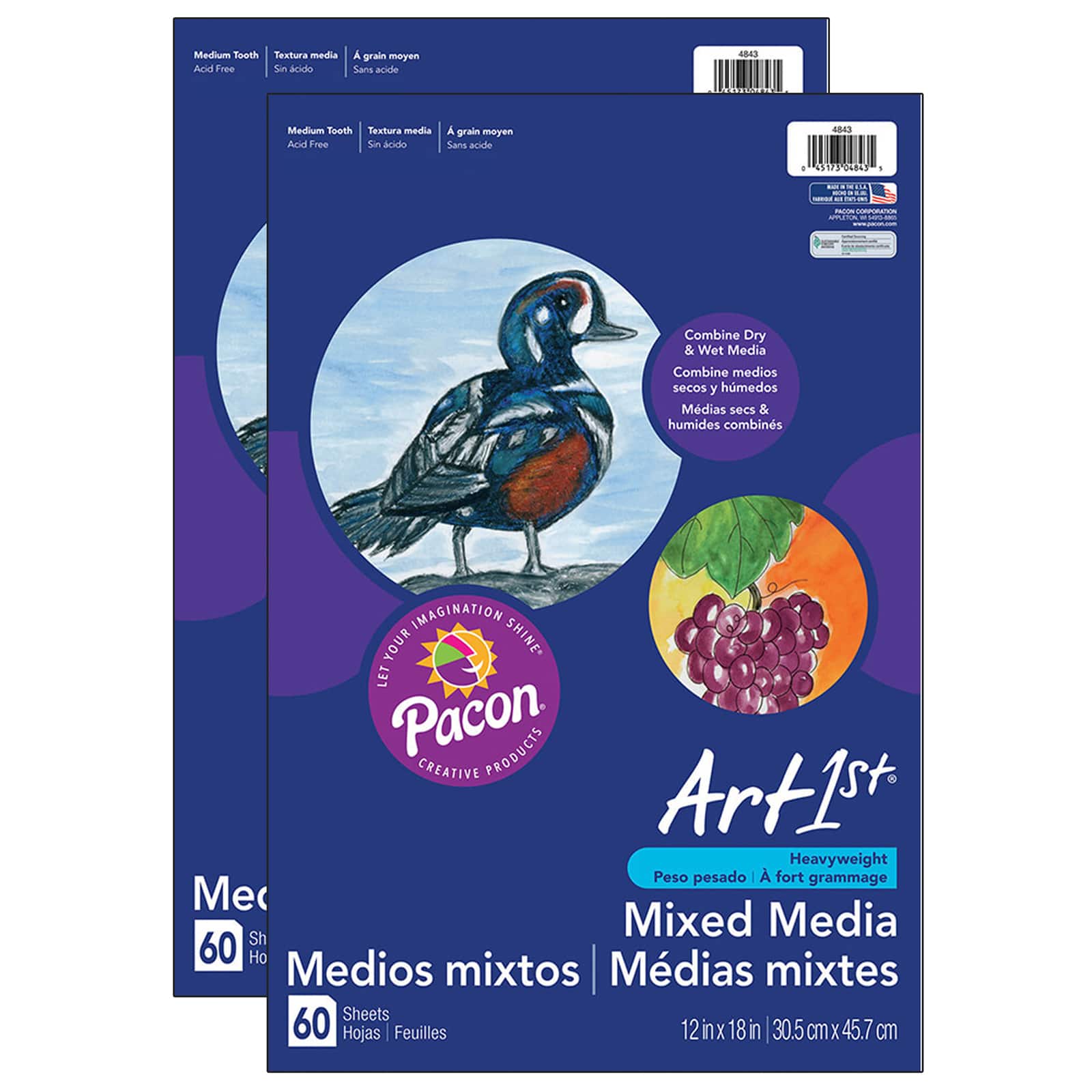 Art1st&#xAE; Mixed Media Art Paper, 2 Packs of 60