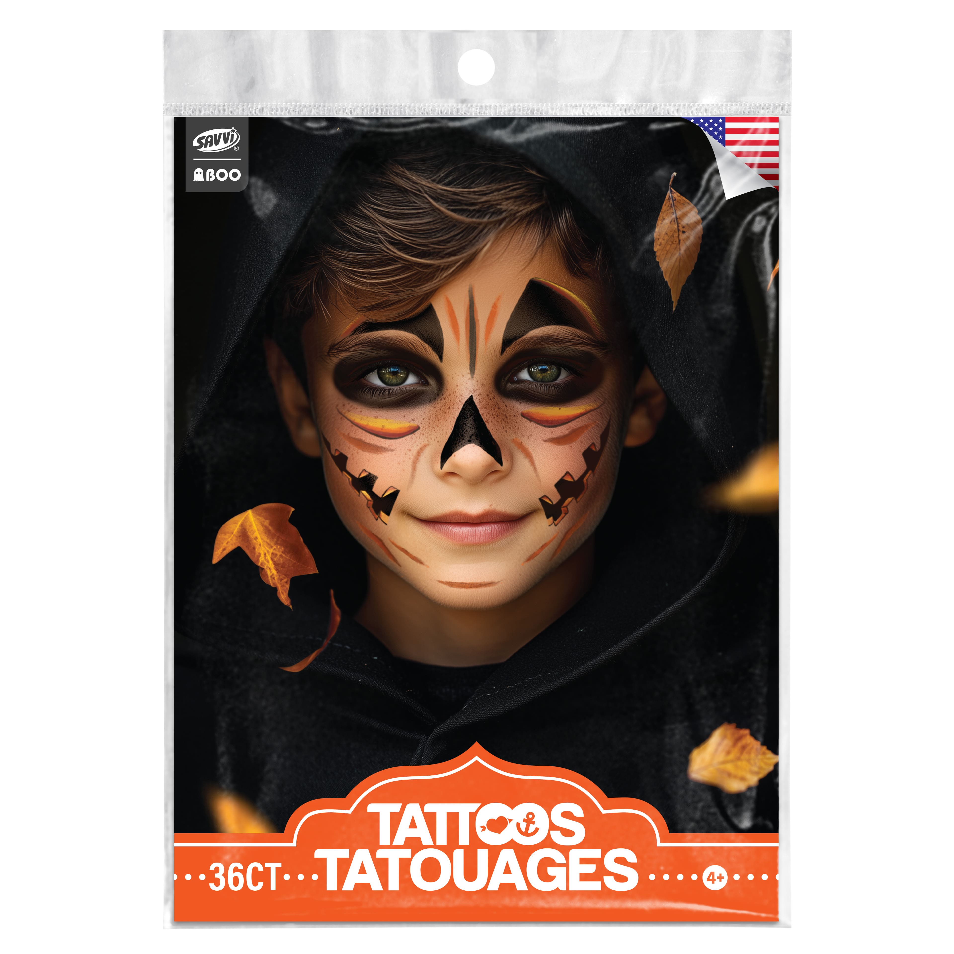 Savvi Pumpkin Temporary Tattoos