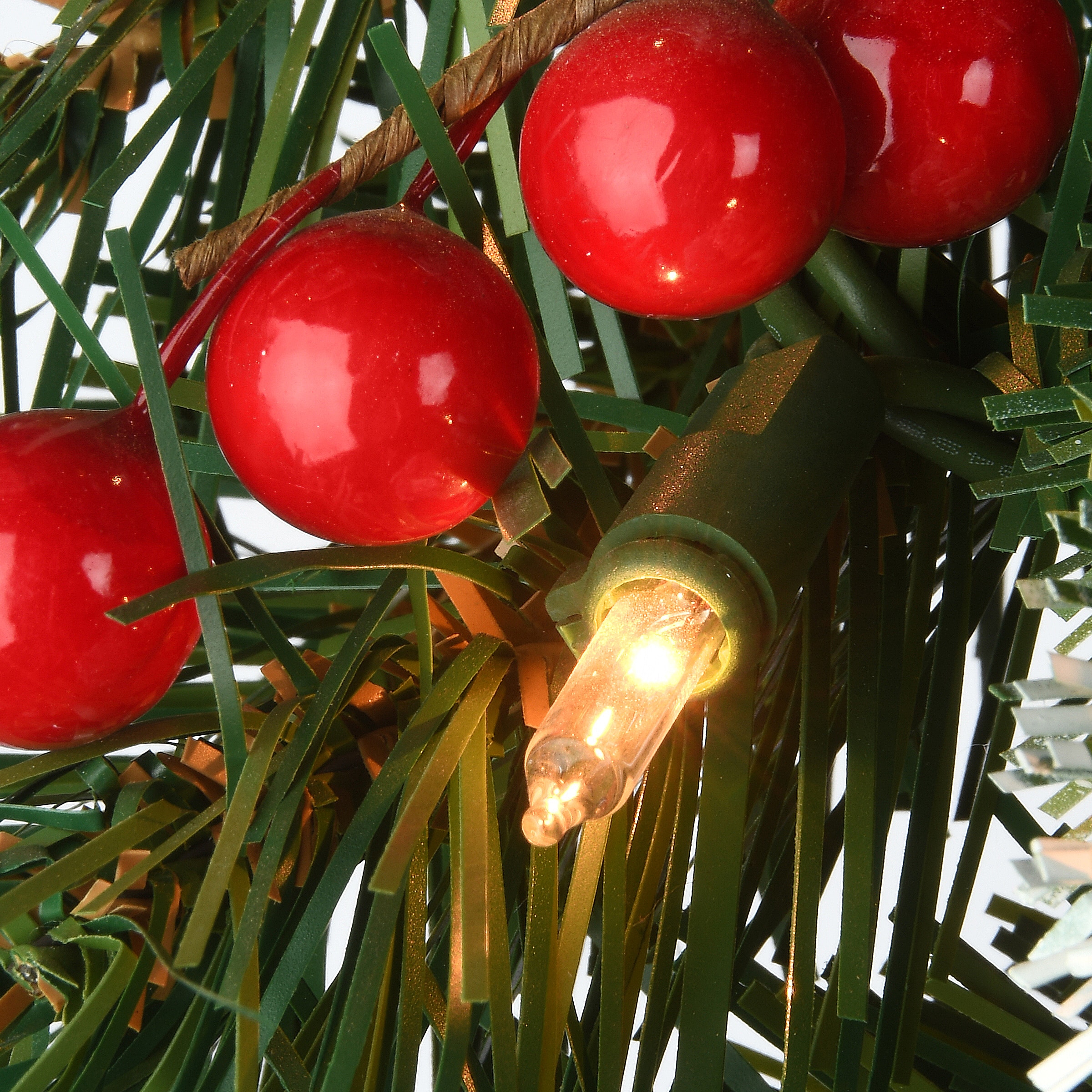 9' x 10" Pre-lit Frosted Berry Artificial Christmas Garland with 100 Clear Lights