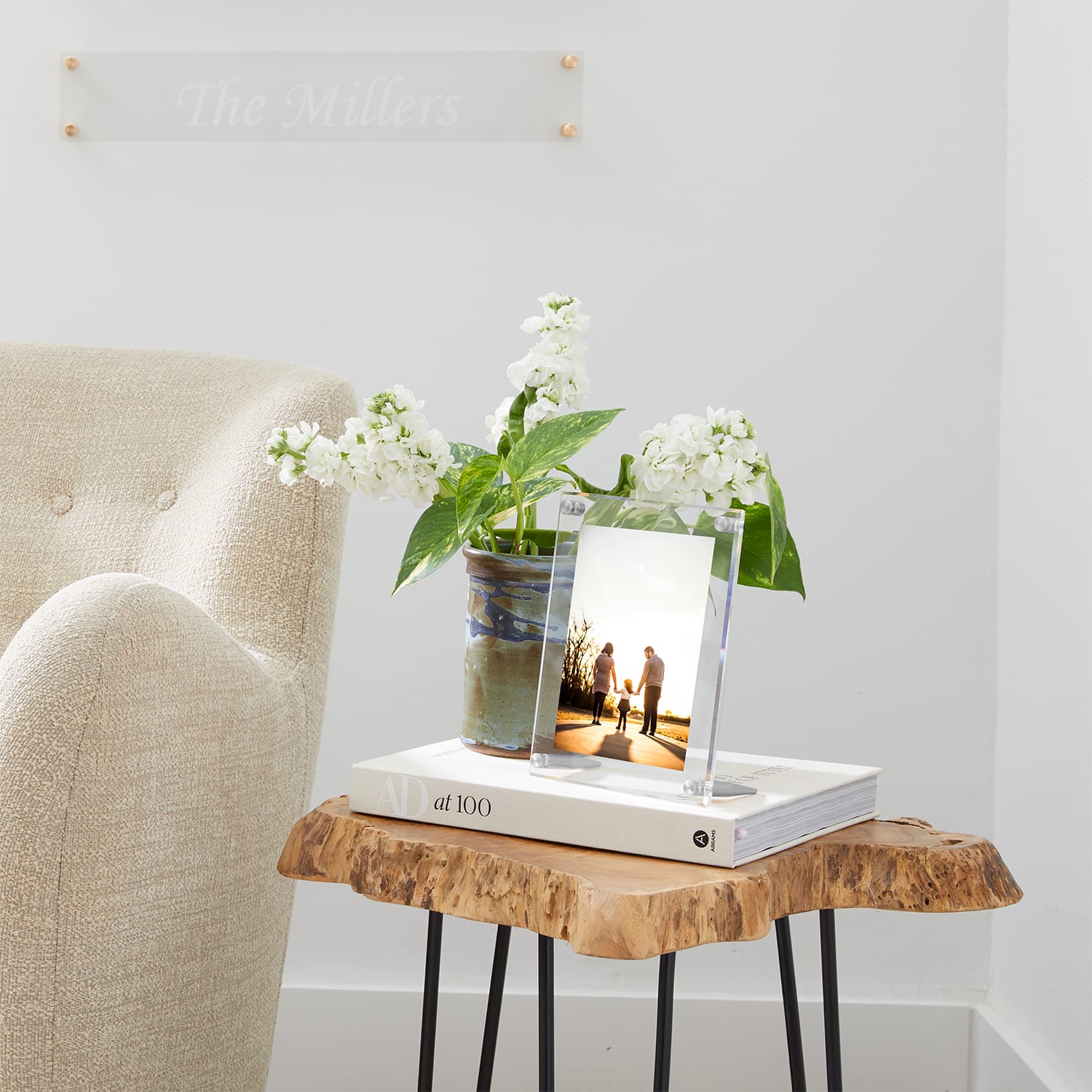 Wexel Art Clear Acrylic Tabletop Floating Picture Frame with Silver Hardware