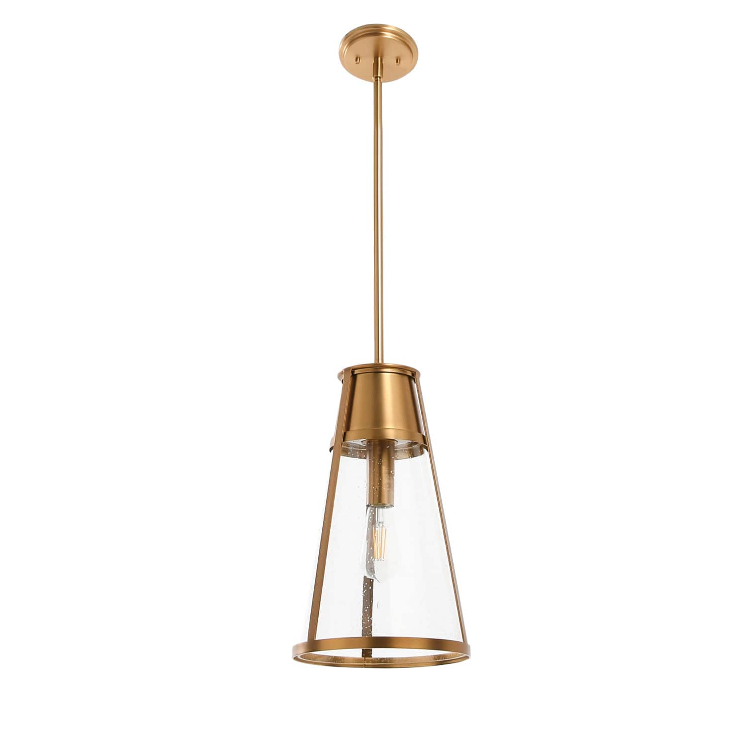 Hello Honey® Robert Stevenson Lighting Jaxon Metal & Seedy Glass Ceiling Light