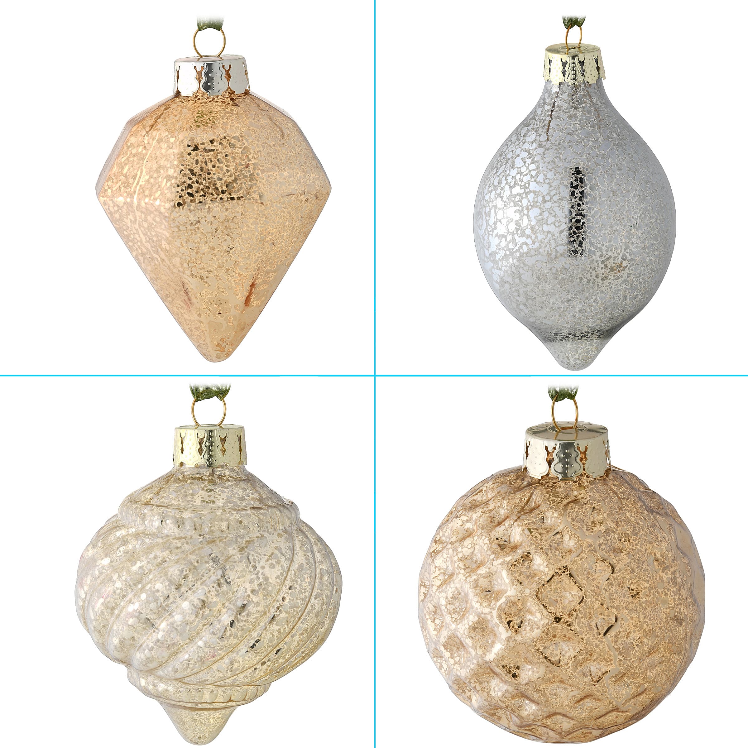 20ct. Yuletide Glam Collection Glass Ornaments