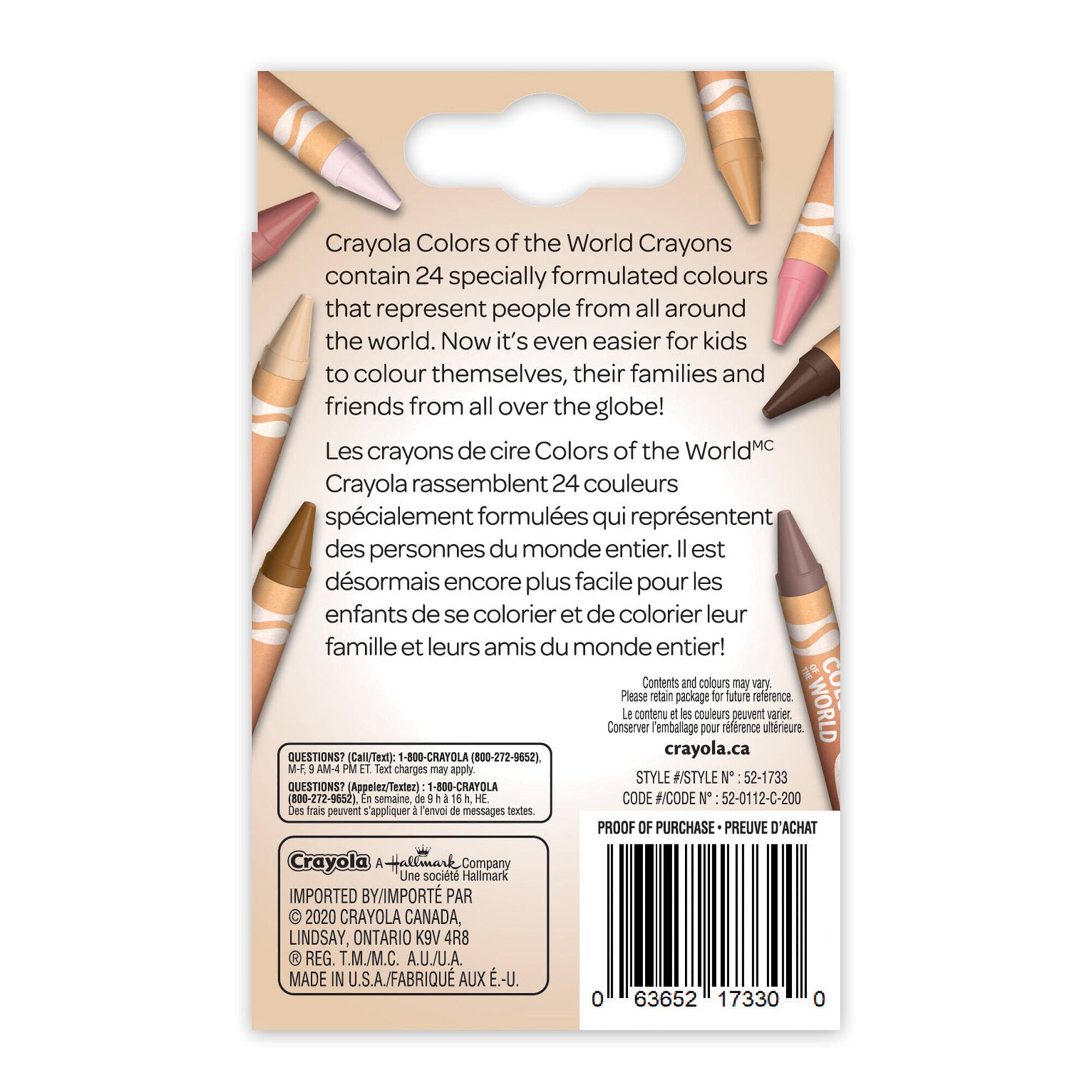 Crayons de cire aux couleurs de la peau Colors of the World de Crayola