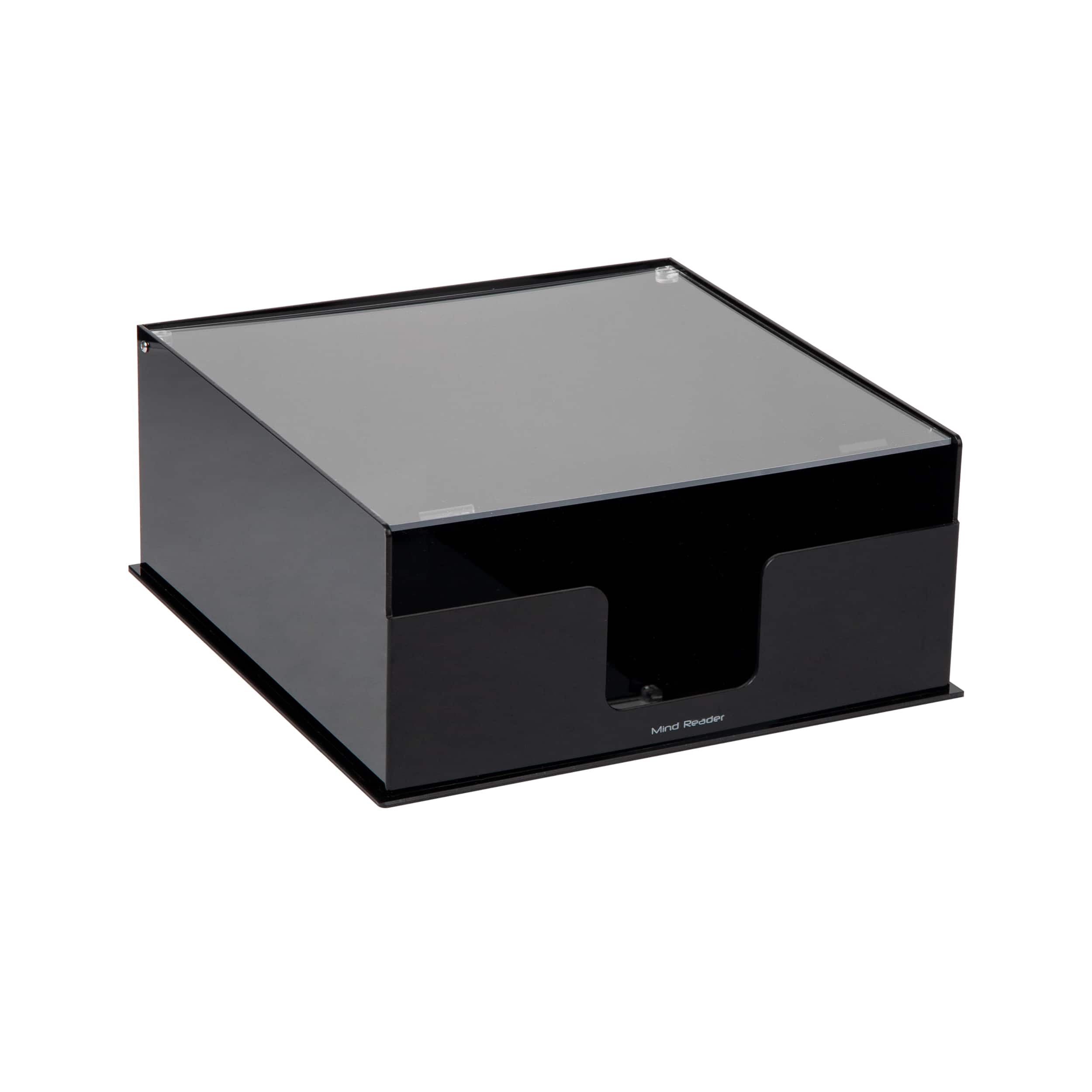 Mind Reader Foundation Collection Black Covered Plate Dispenser