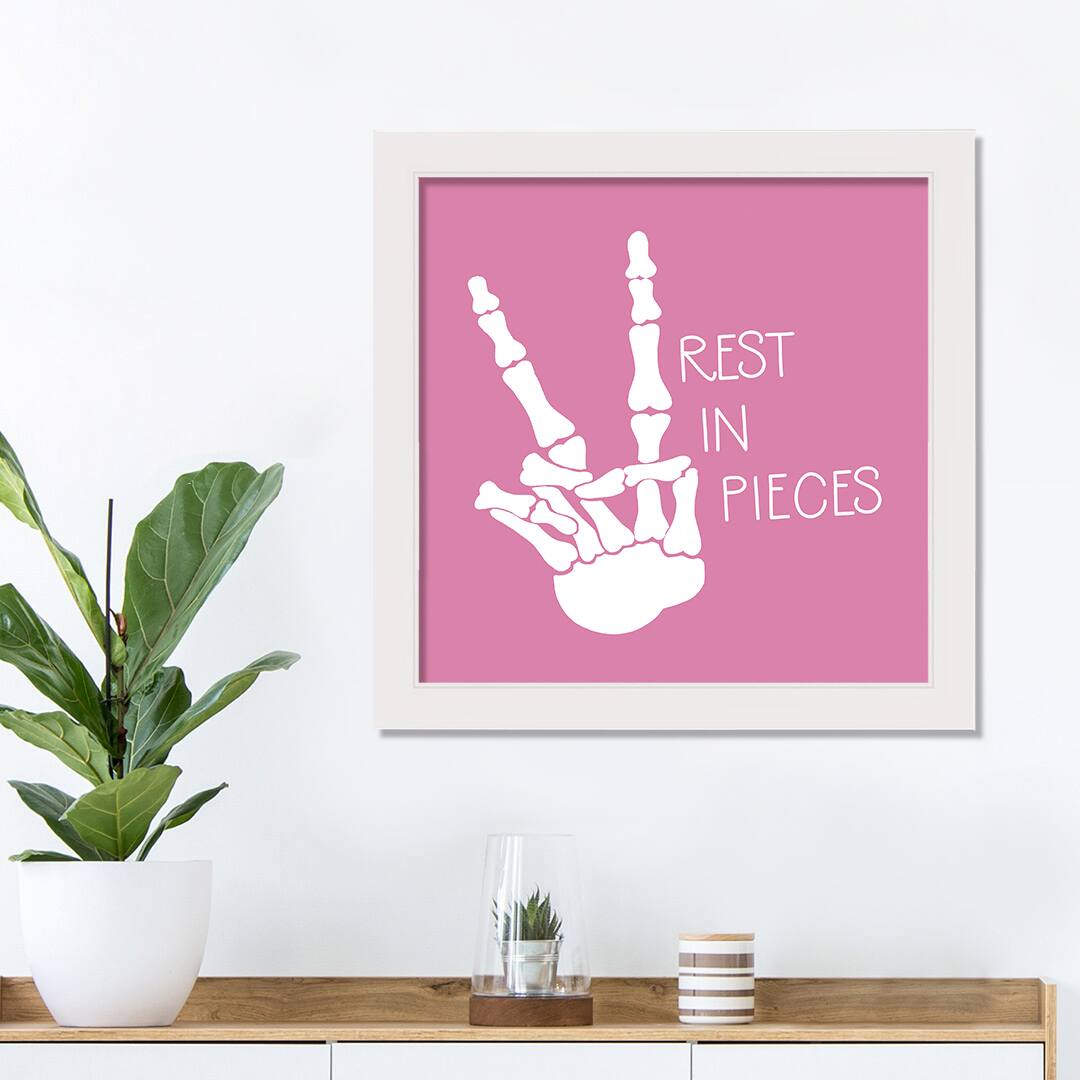 Rest in Pieces White Framed Print Wall Art