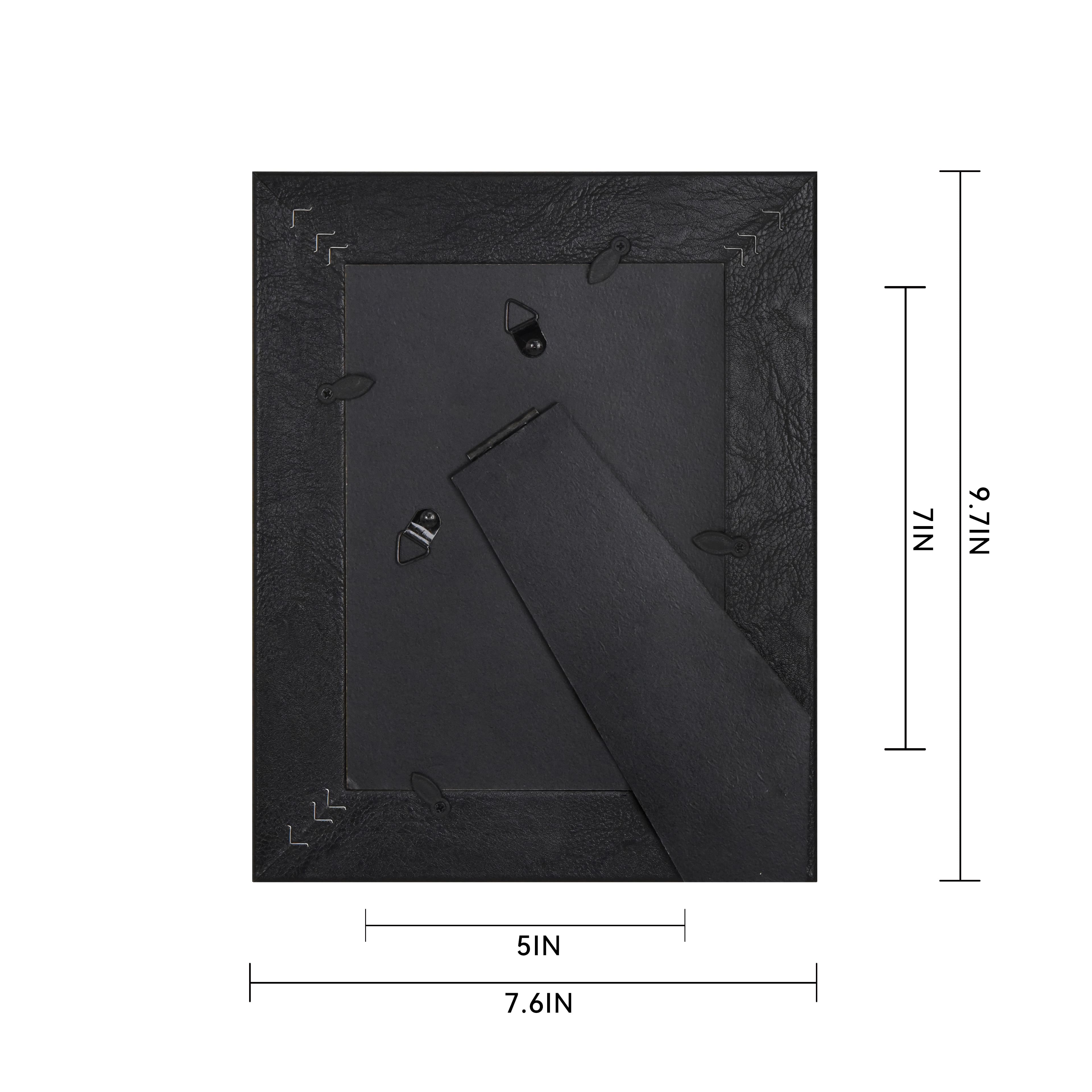 5&#x22; x 7&#x22; Black Faux Leather Tabletop Frame by Studio D&#xE9;cor&#xAE; Treasured Finds