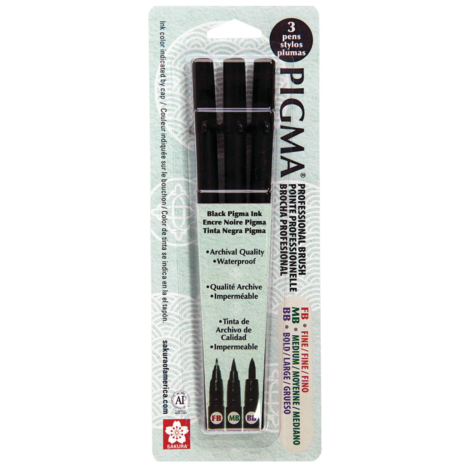 Pigma&#xAE; Professional Brush 3 Pen Set, Black