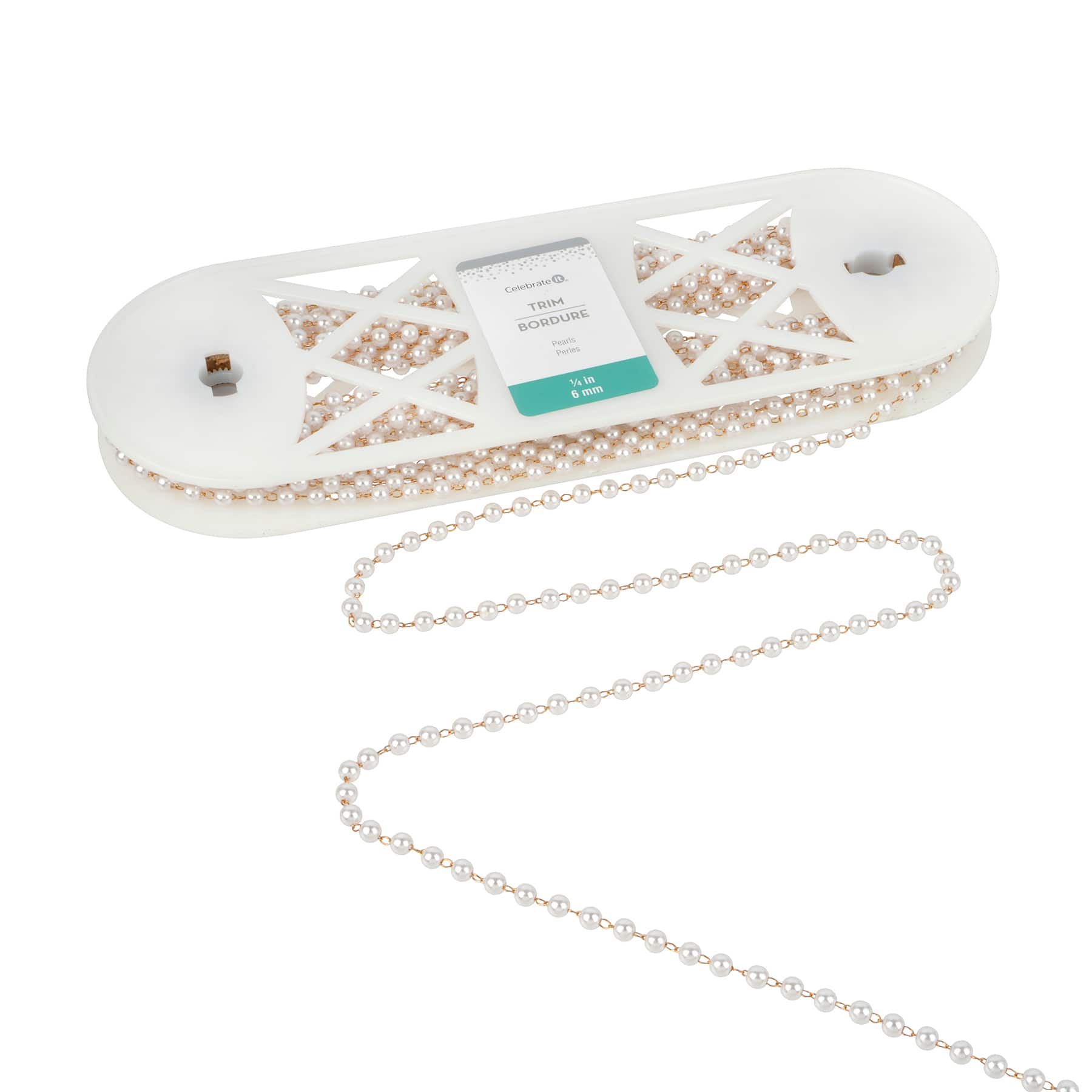 1/4&#x22; Pearl Trim Ribbon by Celebrate It&#xAE;