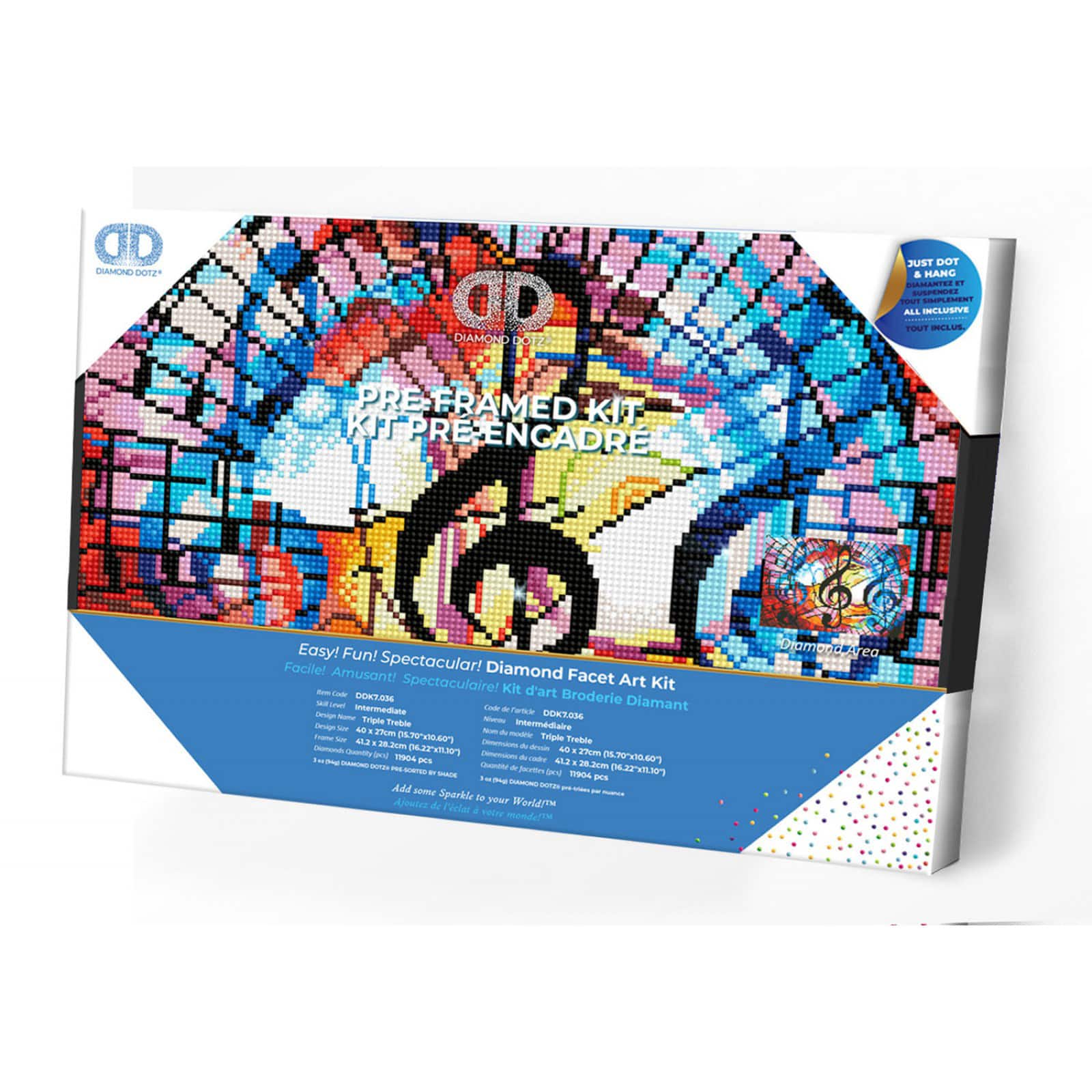 Diamond Dotz® Intermediate Triple Treble with Frame Diamond Painting Kit