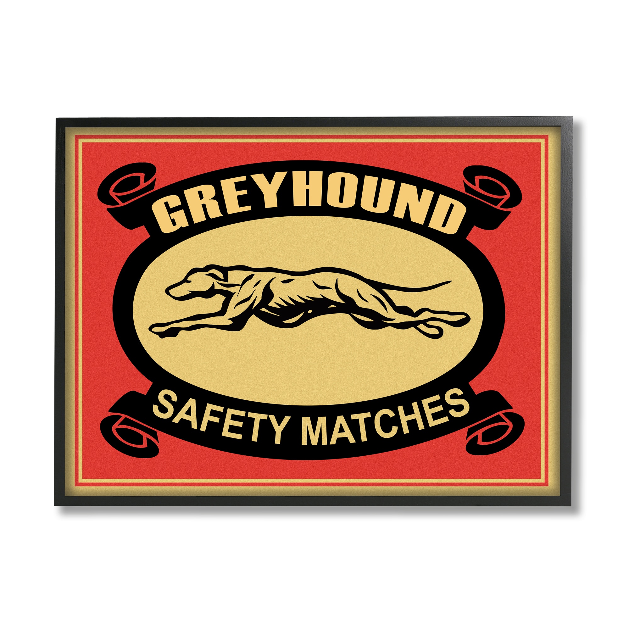Stupell Industries Greyhound Safety Matches Vintage Wall Art in Frame