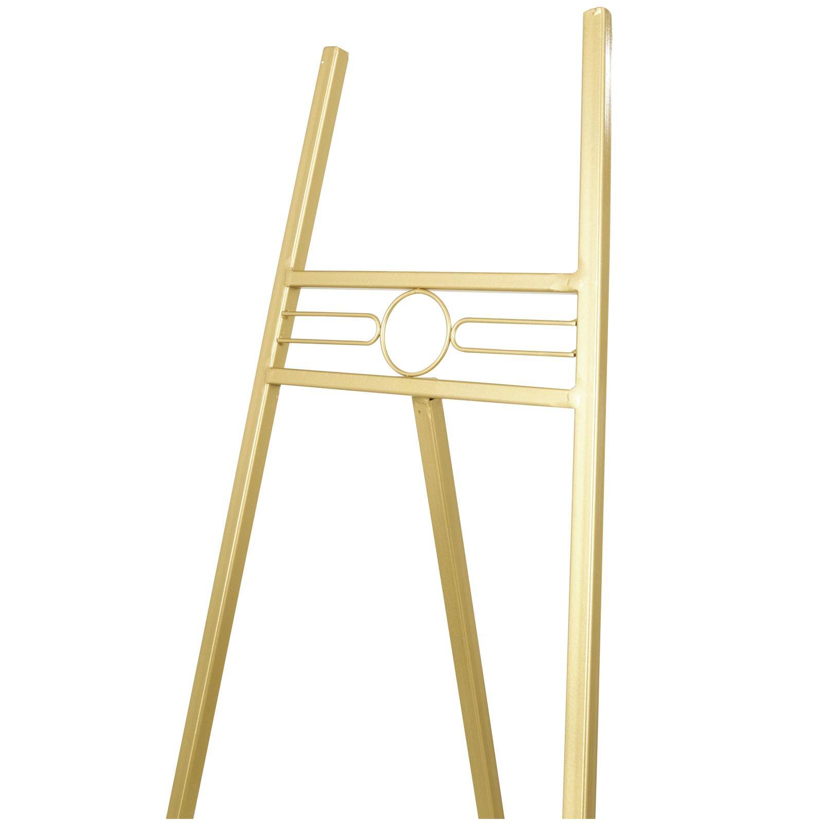 55.5&#x22; Gold Metal Geometric 3-Tier Display Easel