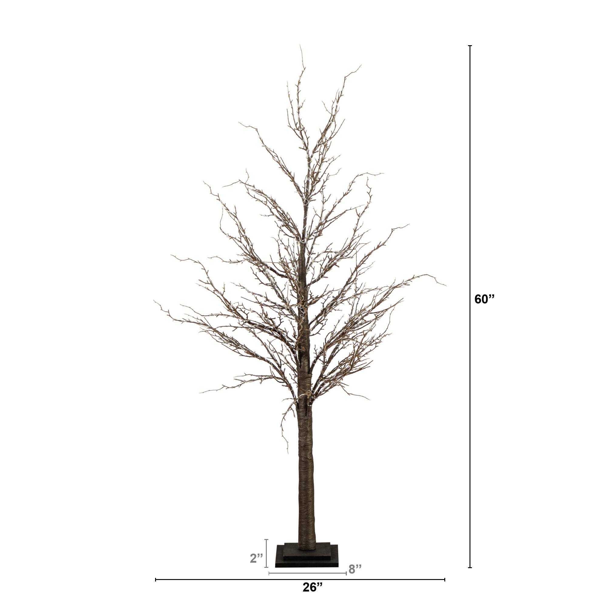 5ft. Pre-Lit Artificial Christmas Twig Tree, Warm White LED Lights